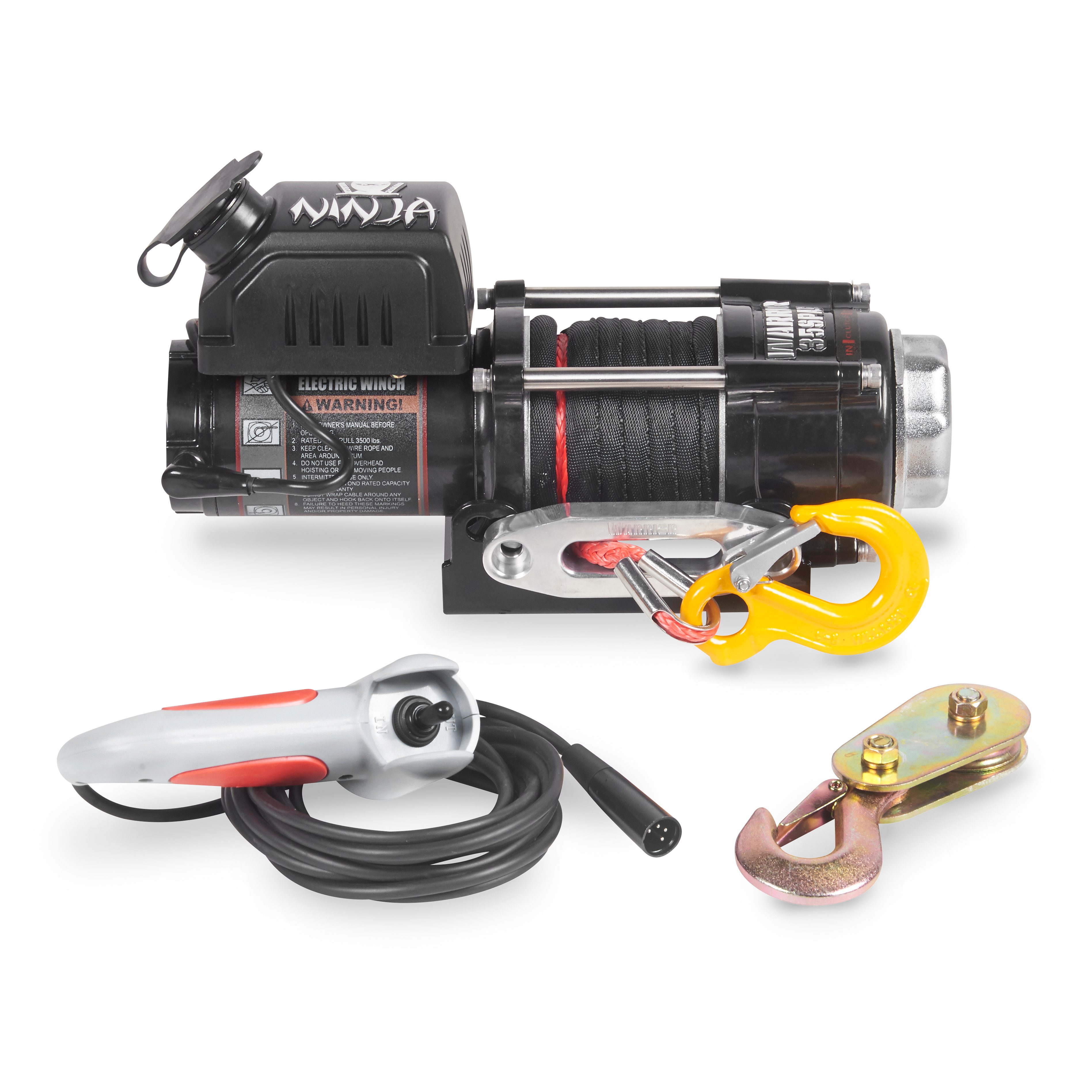 Warrior Winches Ninja 3500 Winch - Amortek Synthetic Rope 12V - 2