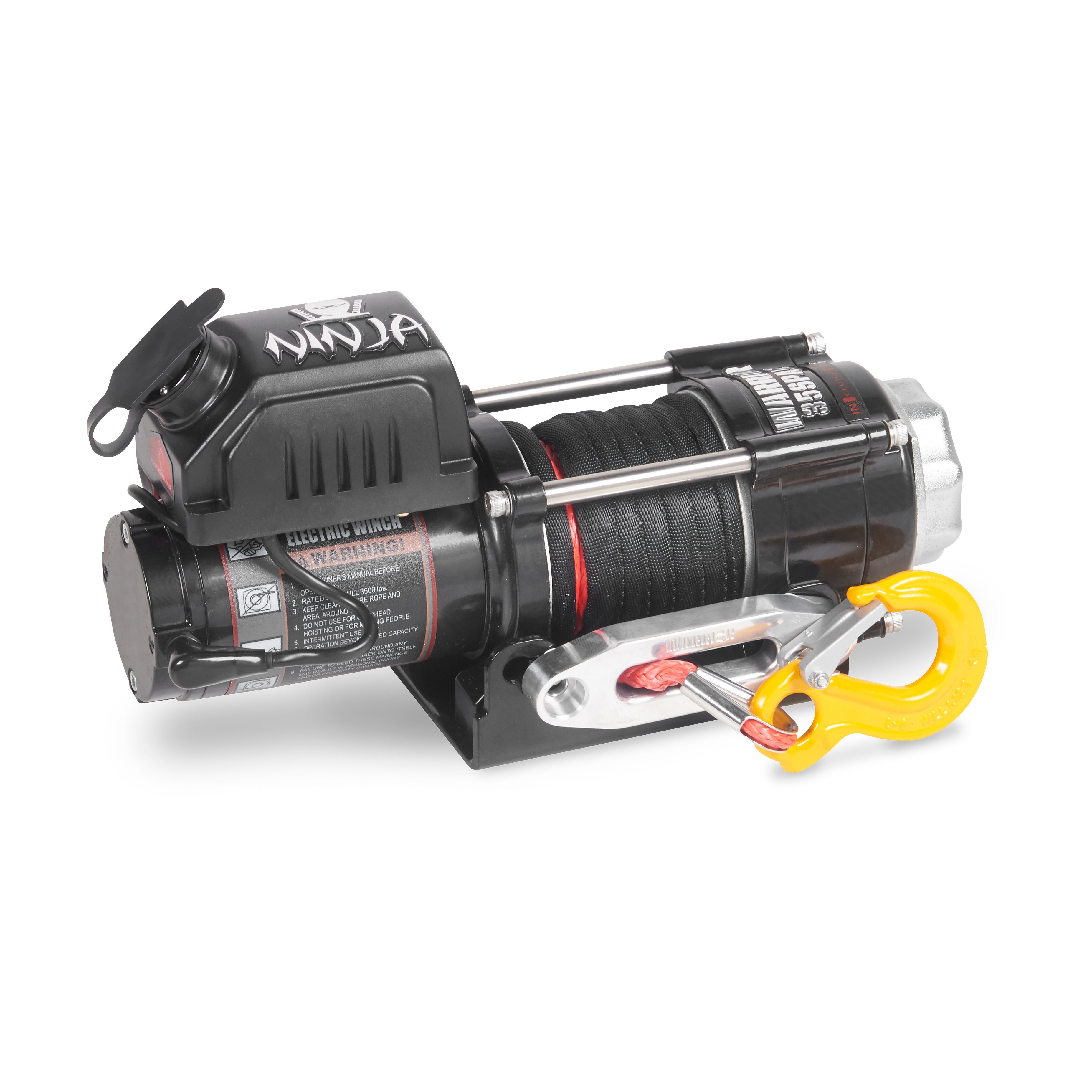 Warrior Winches Ninja 3500 Winch - Amortek Synthetic Rope 12V - 4