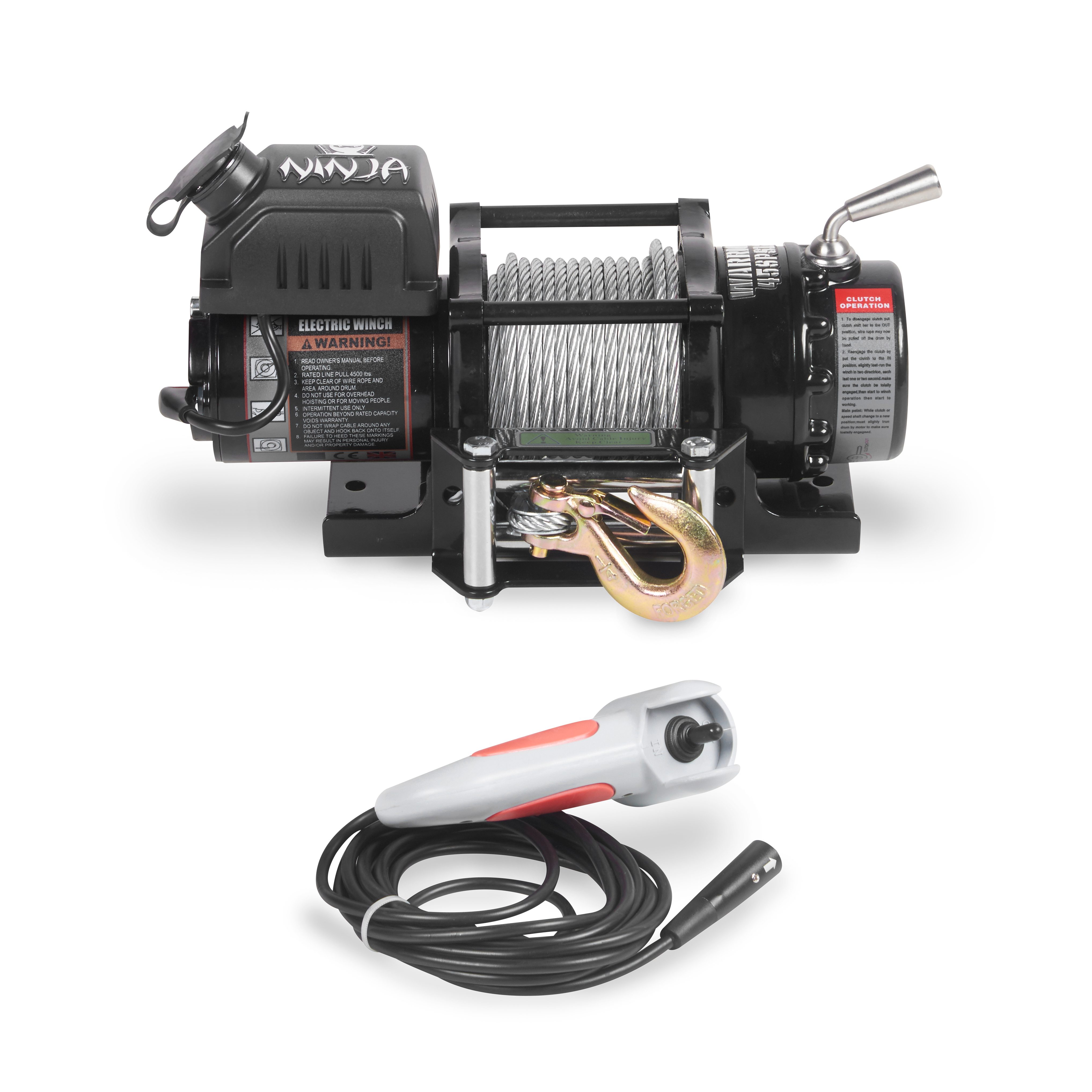 Vinsj Warrior Winches Ninja 4500 Ståltau 12V - 2
