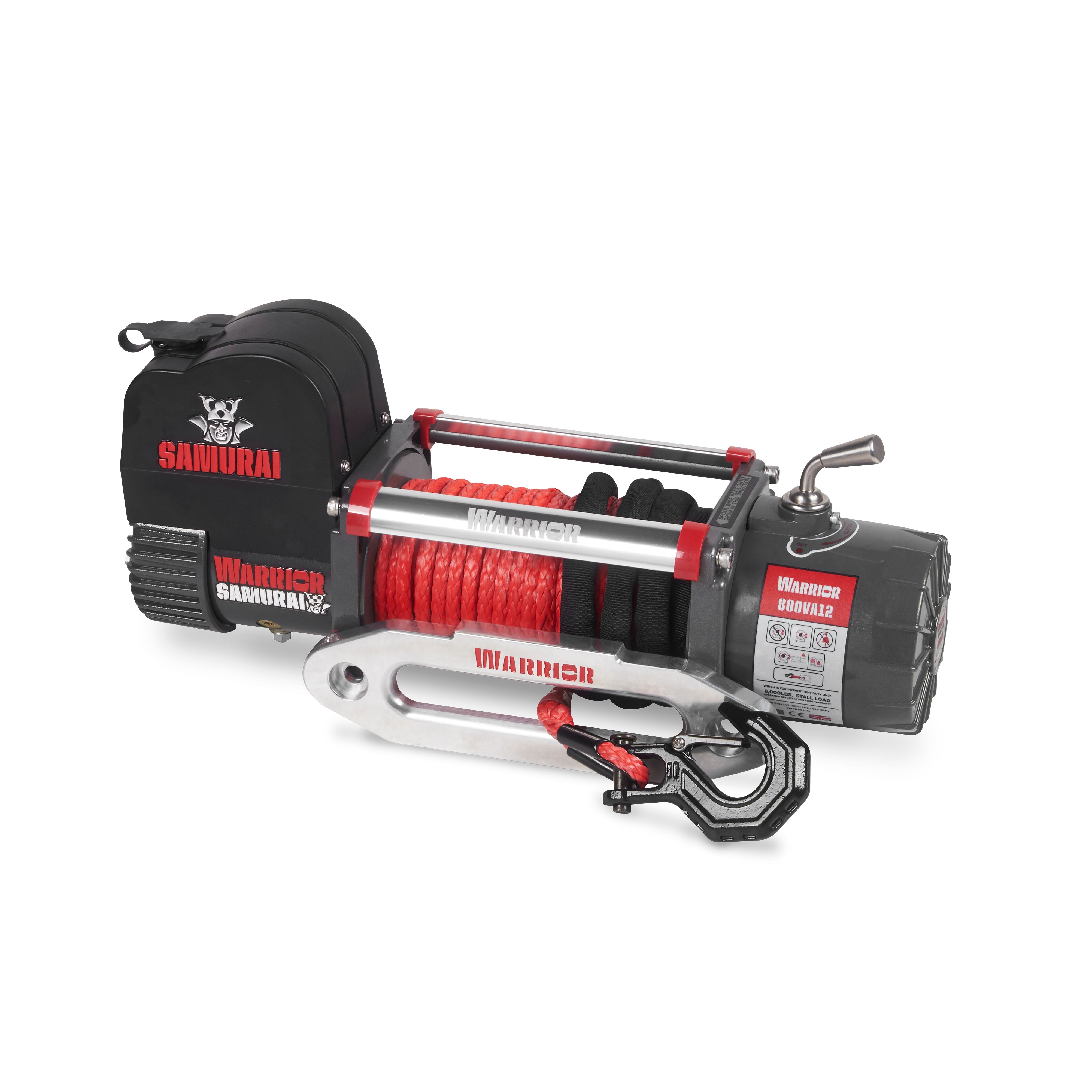 Warrior Winches Samurai 8000 Winch - Armortek Synthetic Rope 12V - 4