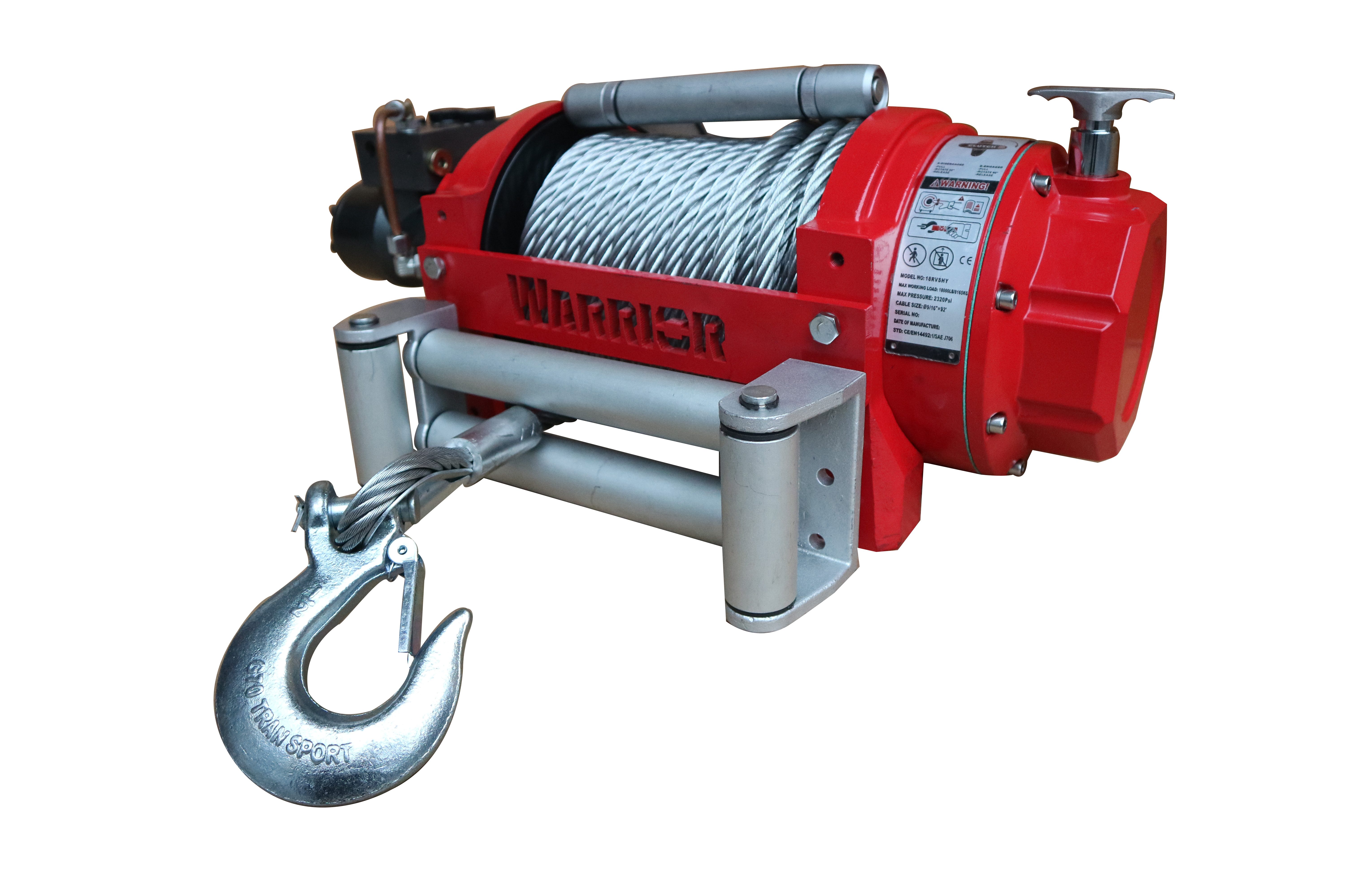 Hydraulisk Vinsch Warrior Winches 18 000lb EN - stålvajer