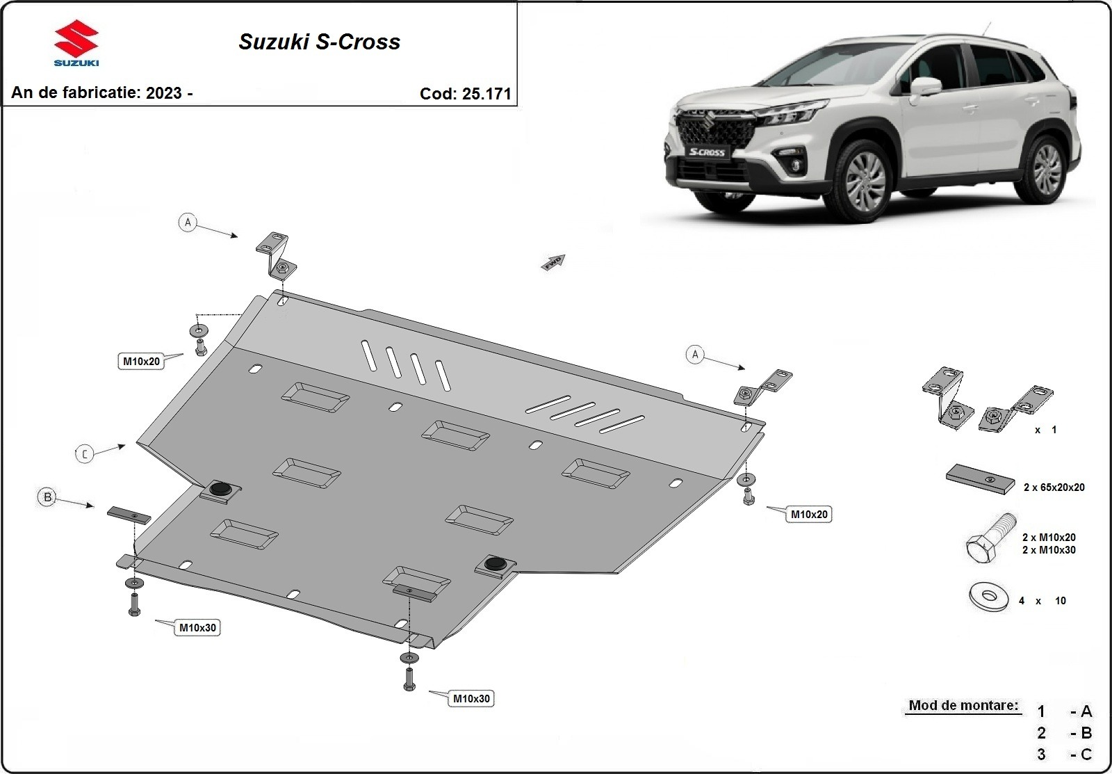 Skid Plate Acero Motor+ | Suzuki S-Cross - Package (2023-2026) - 3