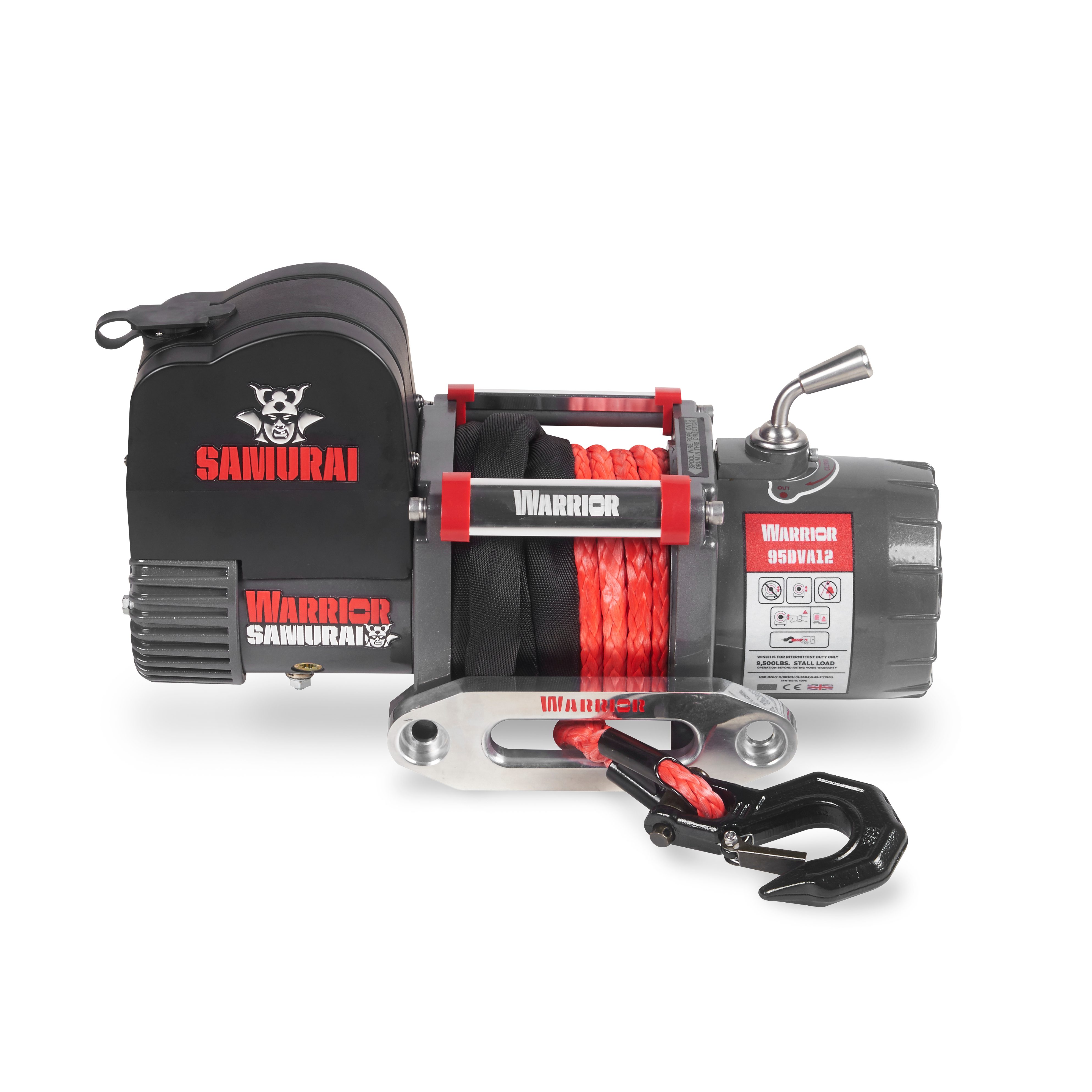 Warrior Winches Samurai 9500 - Armortek Synthetic Rope (Short Drum) 12V - 3