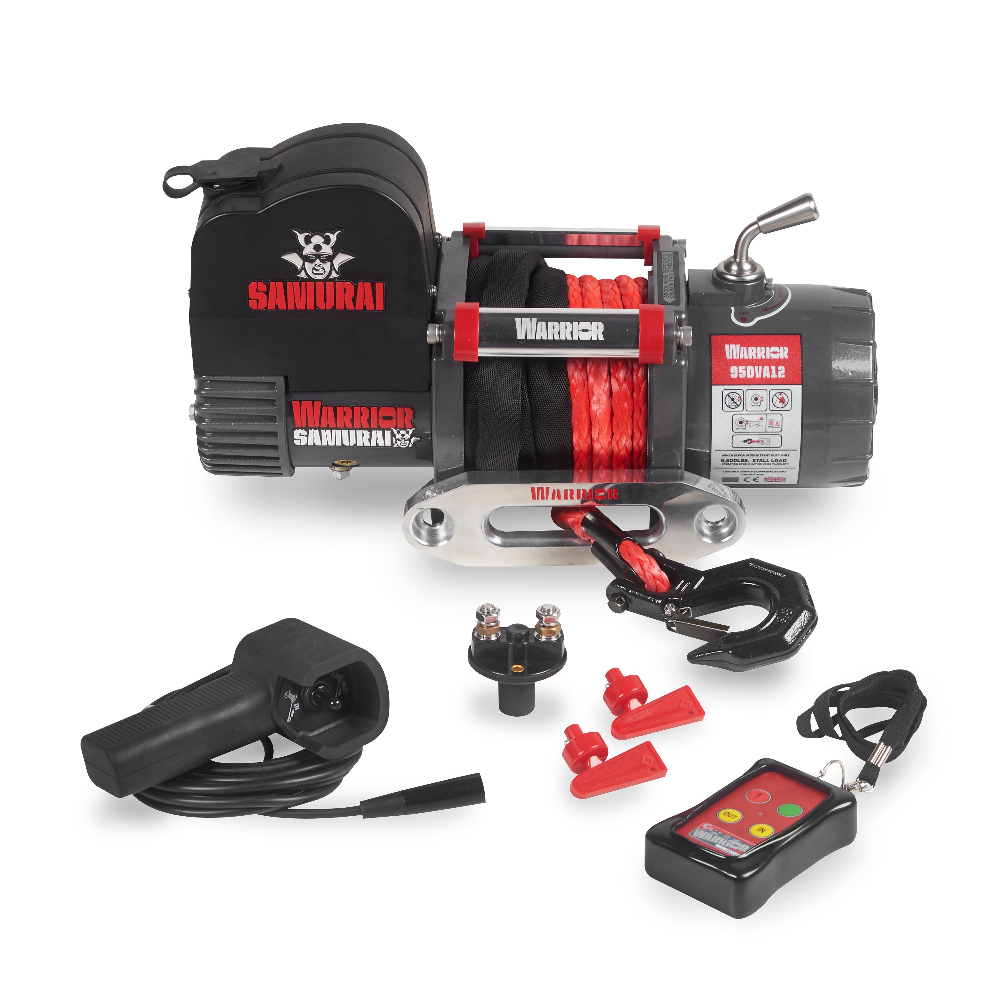 Warrior Winches Samurai 9500 - Armortek Synthetic Rope (Short Drum) 12V - 2