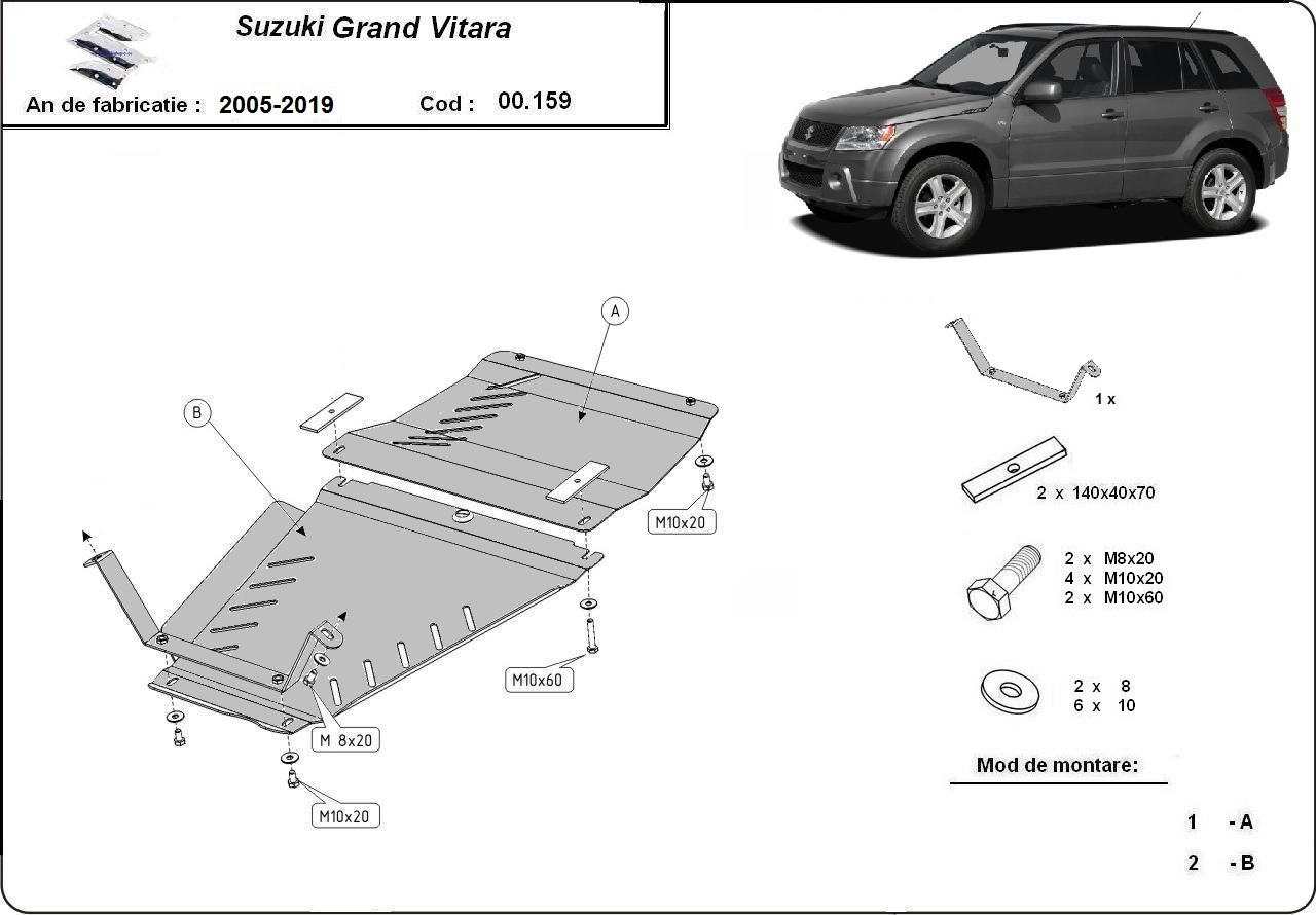 Skid Plate Acciaio Motore+ | Suzuki Grand Vitara - Package (2005-2019) - 4