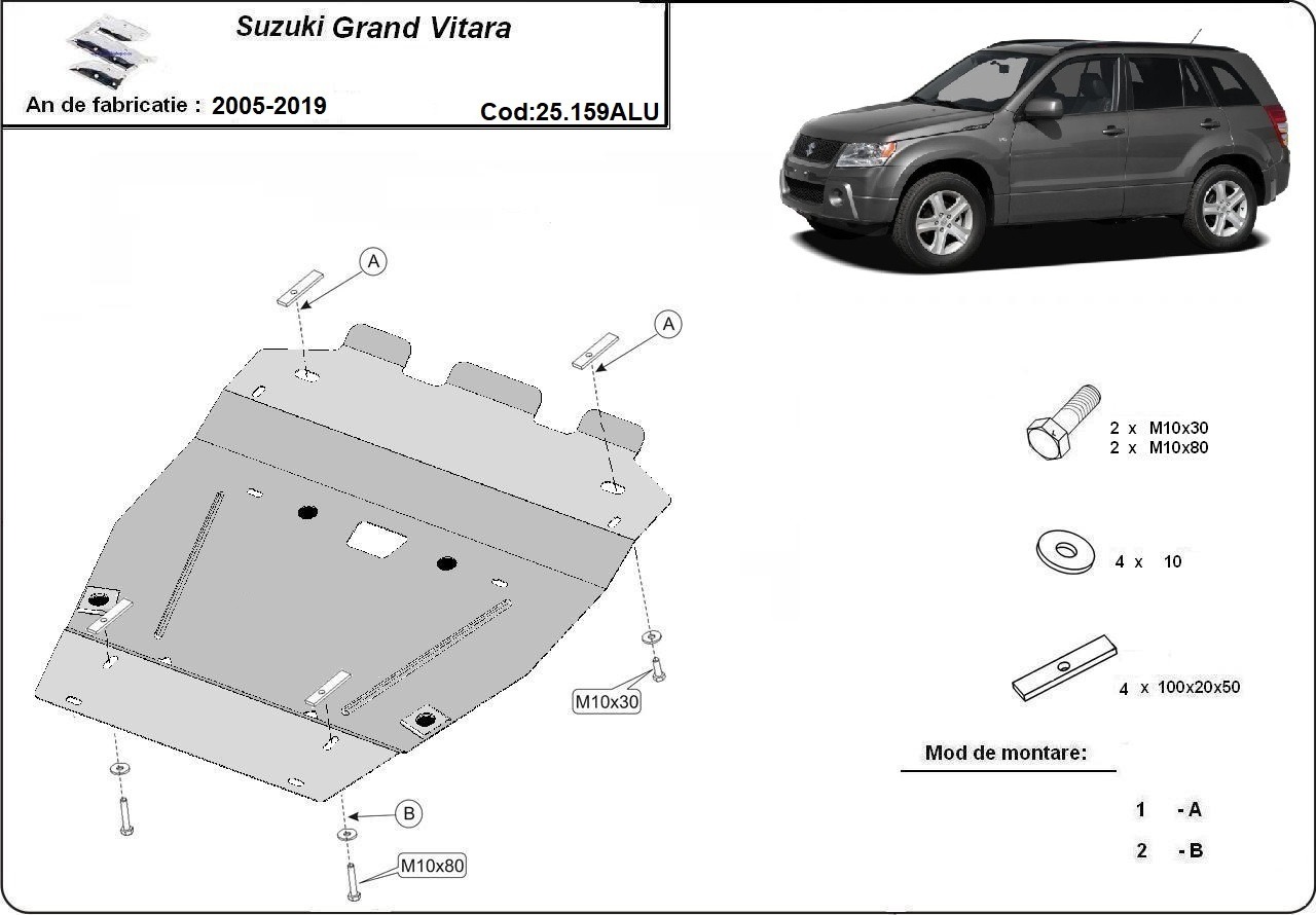 Skid Plate Alumínio Motor+ | Suzuki Grand Vitara - Package (2005-2019) - 3