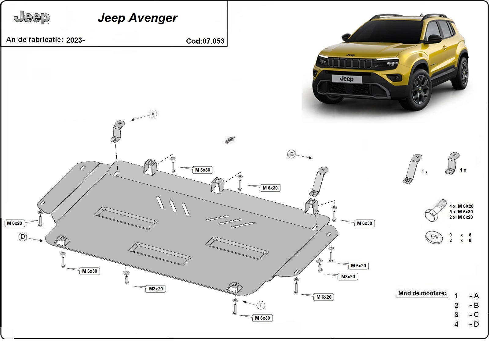Stalowa osłona podwozia silnika+ | Jeep Avenger (2023-2026) - 3