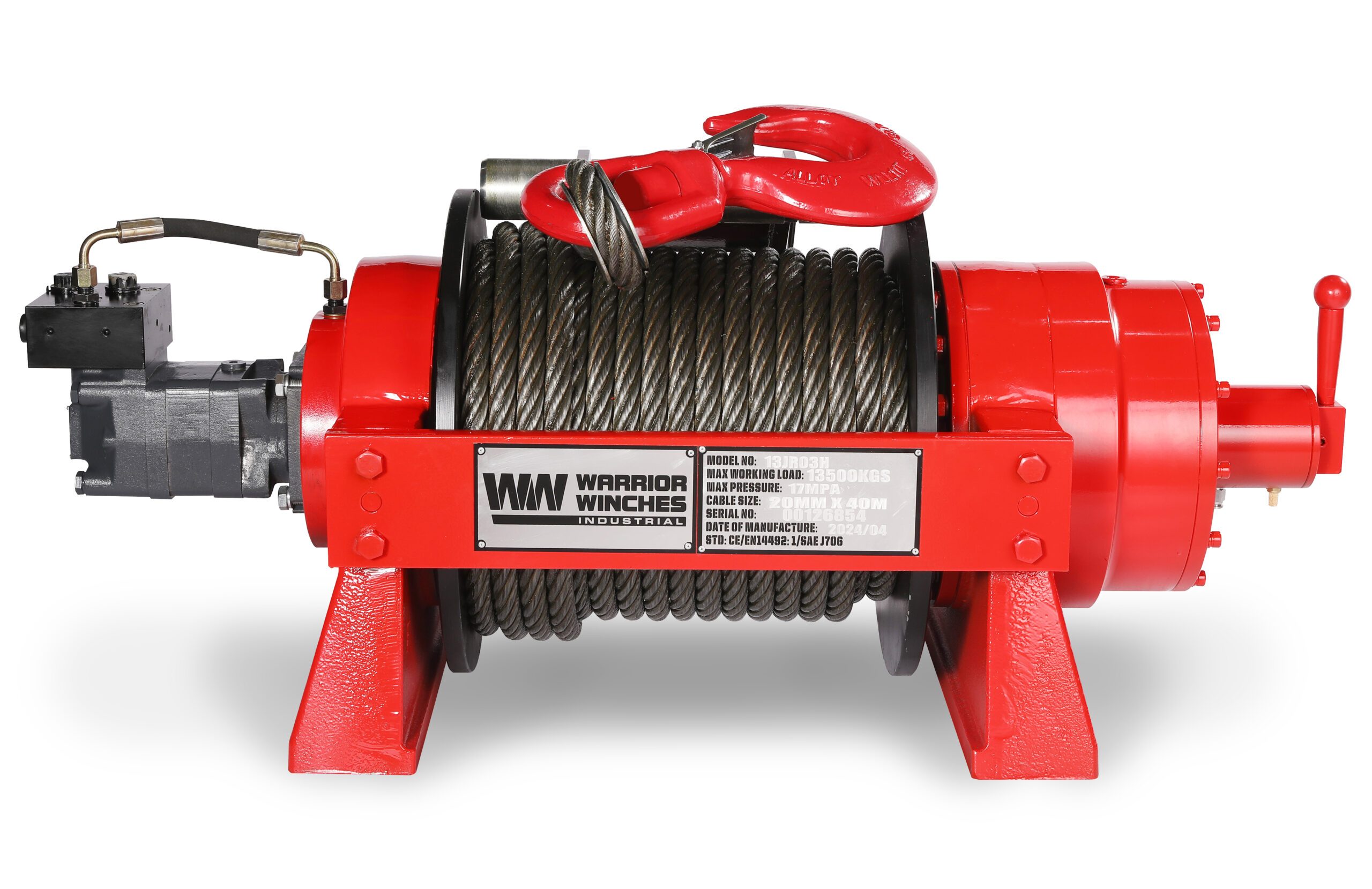 Warrior Winches JR 13 Industrial Hydraulic Winch - 2