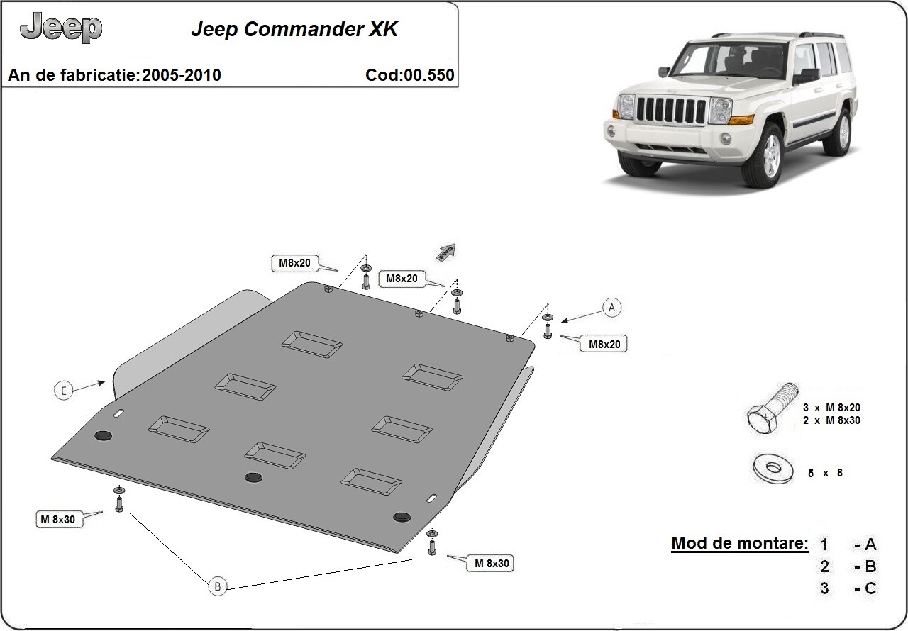 Skid Plate Steel Gearbox | Jeep Commander - JL (2005-2010) - 3