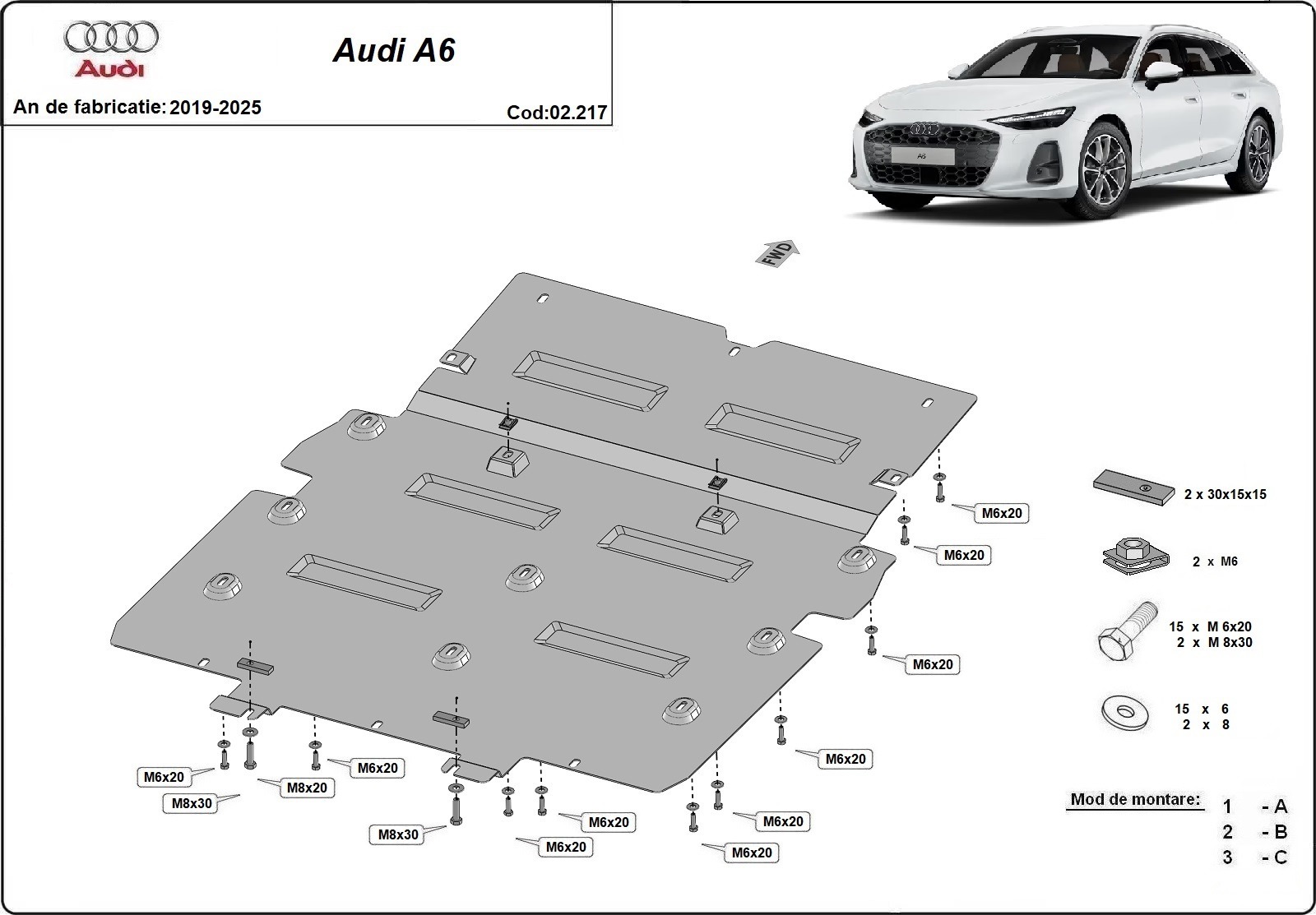 Skid Plate Acero Motor | Audi A6 (2019-2025) - 3