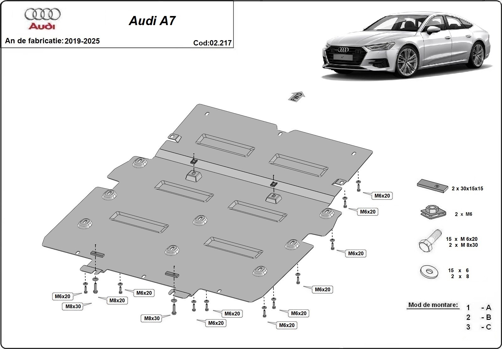 Skid Plate Acero Motor | Audi A7 (2019-2025) - 3