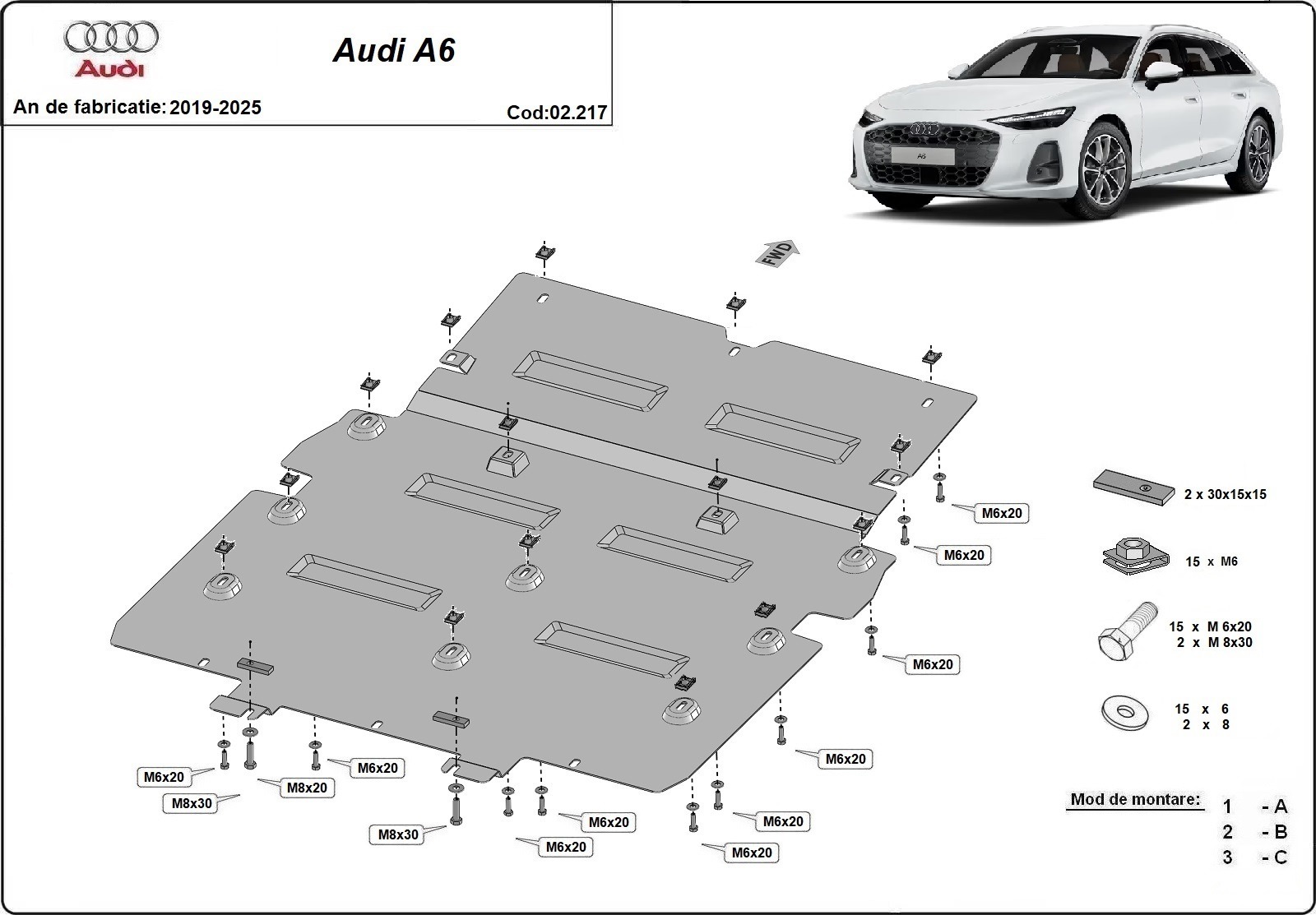 Skid Plate Staal Versnellingsbak | Audi A6 (2019-2025) - 3
