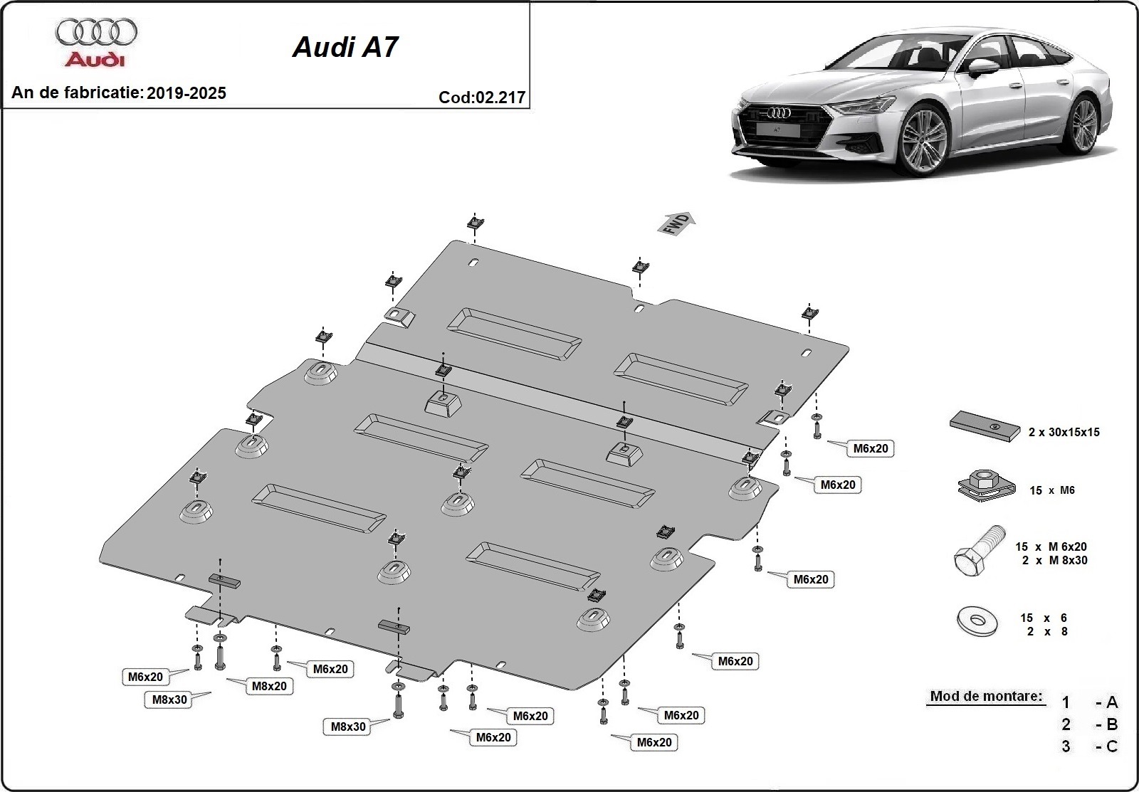 Skid Plate Aço Caixa de velocidades | Audi A7 (2019-2025) - 3