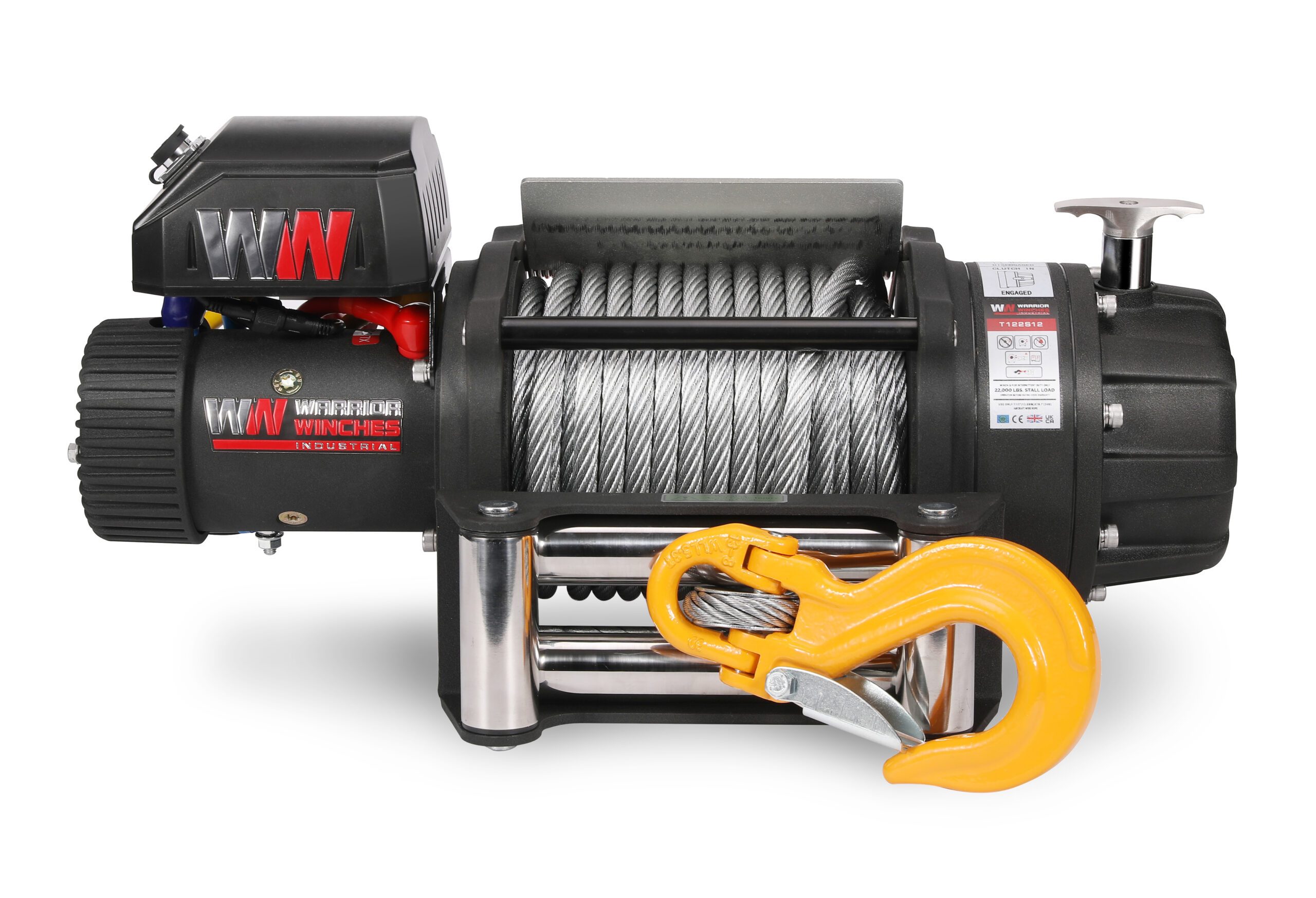 Warrior Winches T1000 22000 Raskas Vinssi – Teräsvaijeri 12V - 2