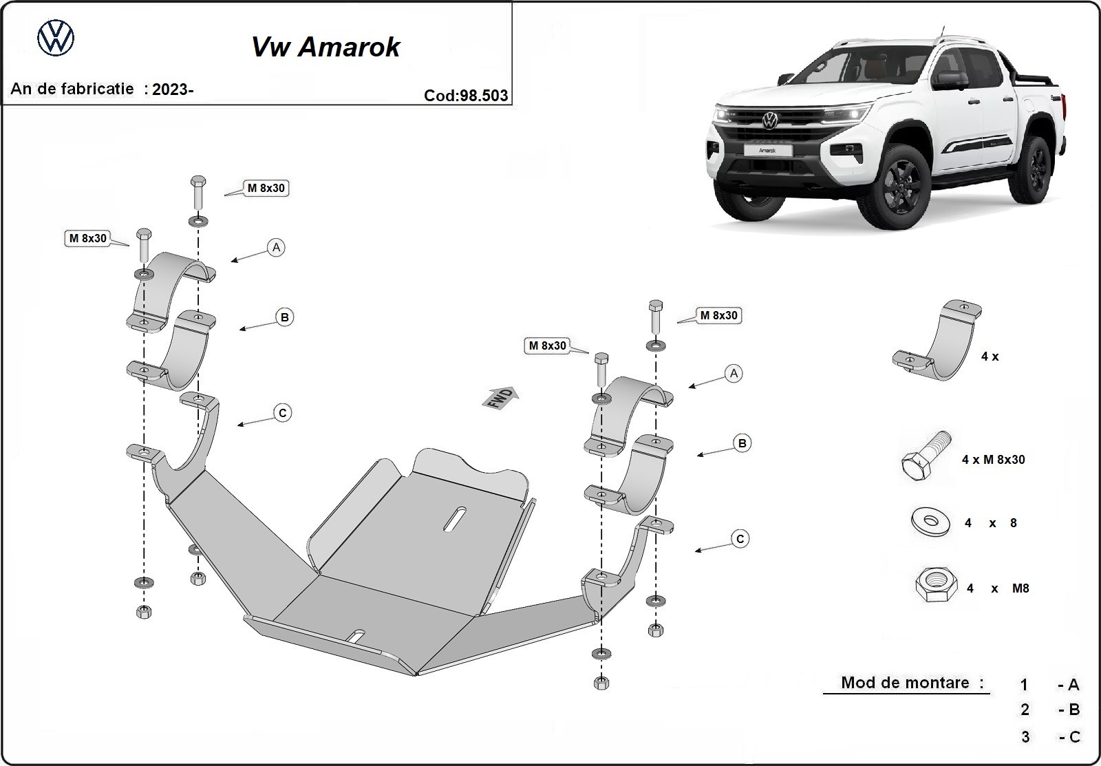Skid Plate Acier Differential | Volkswagen Amarok (2023-2026) - 3