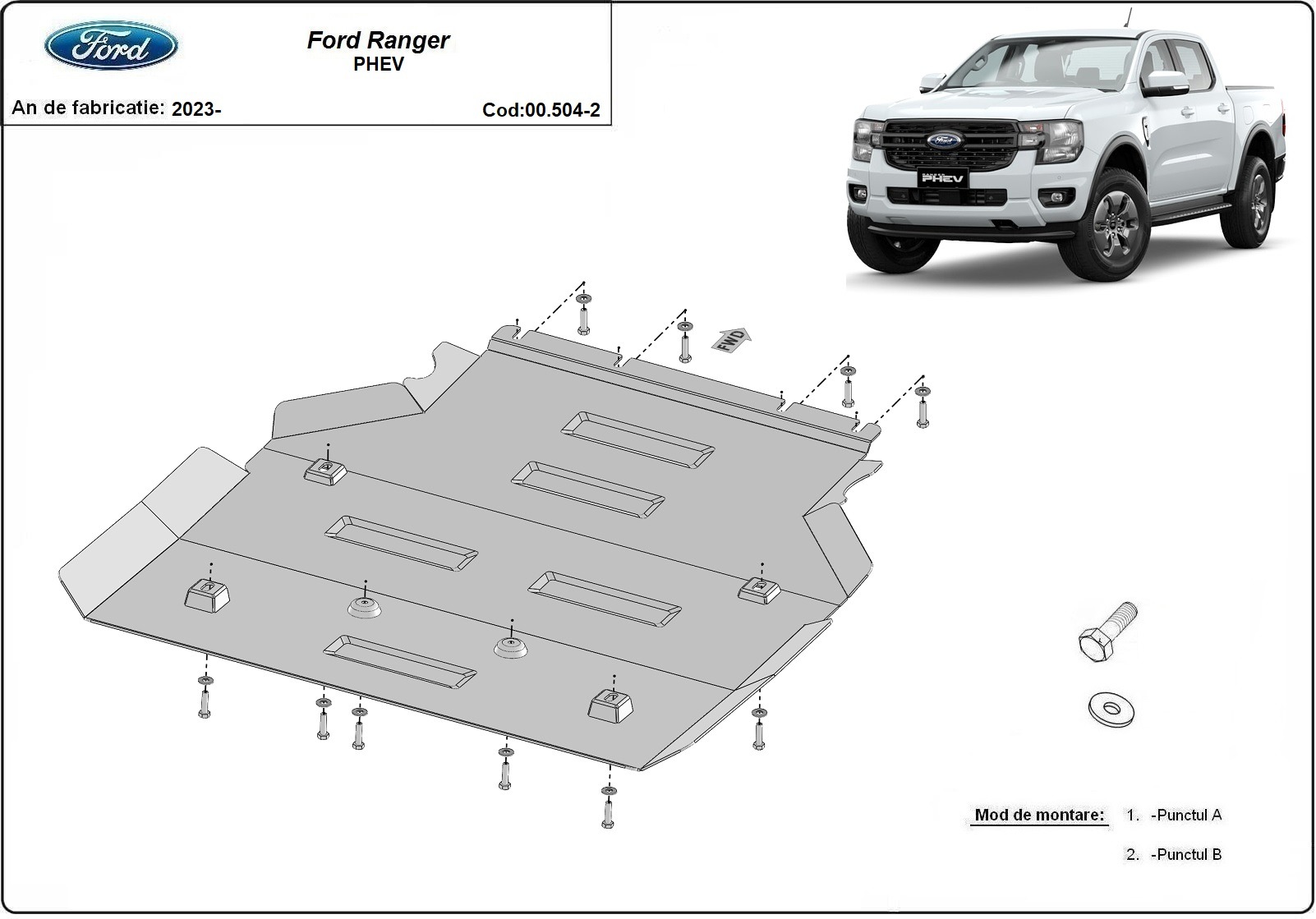 Skid Plate Aço Caixa de velocidades | Ford Ranger (2023-2026)
