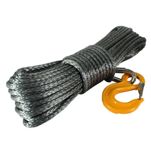 Syntetisk line Warrior Winches Armortek Black Edition komplett med krok og kaus 11mm x 30m - maks 10800kg - 2