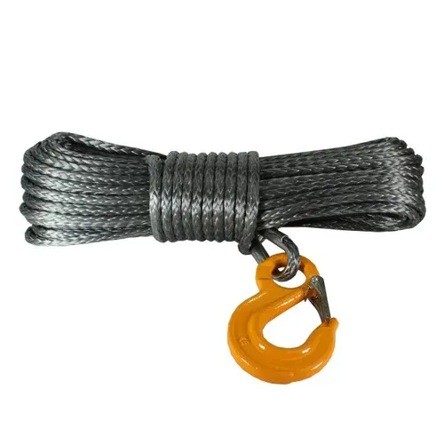 Syntetisk tov Warrior Winches Armortek Black Edition med krog og kaus 8 mm x 30 m – maks. 6100 kg