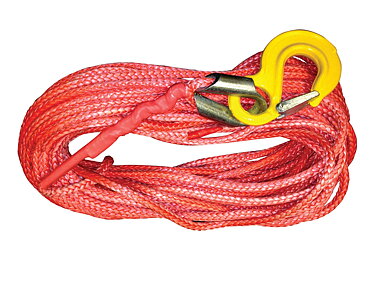 Warrior Winches Armortek Synthetic Rope, 5mm x 15m, Max 3600kg, Complete with Thimble and Hook