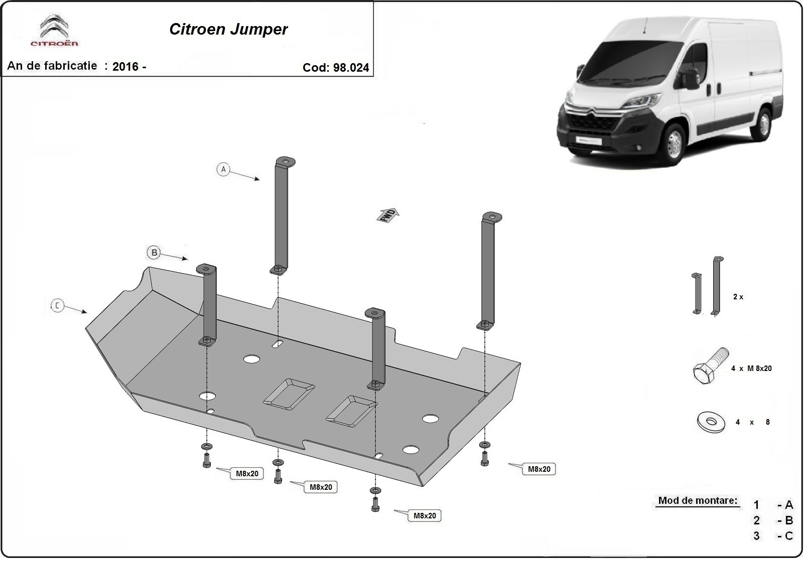 Protection inférieure Acier AdBlue | Citroën Jumper (2016-2026) - 3