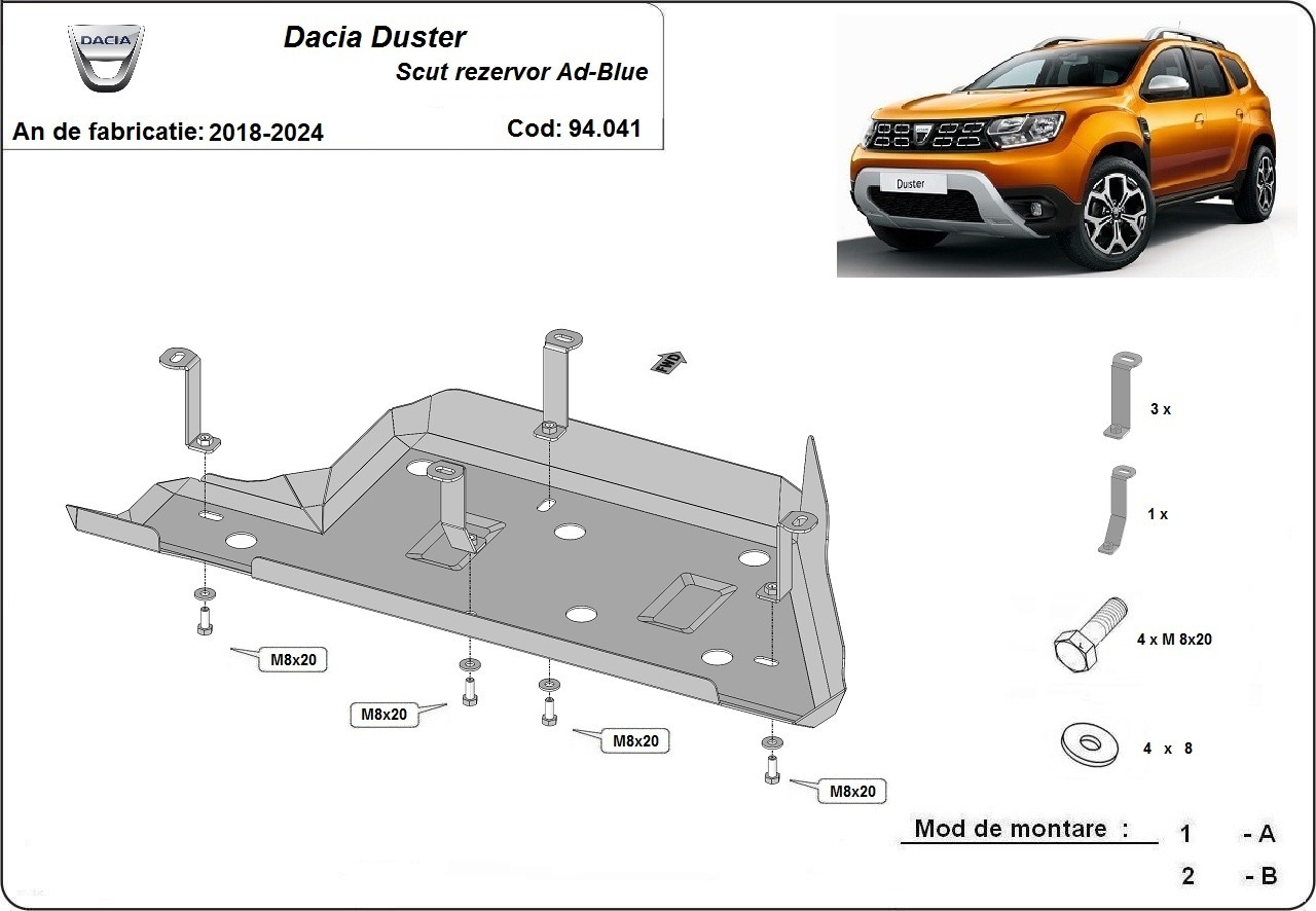 Skid plate Steel AdBlue | Dacia Duster (2018-2026) - 3