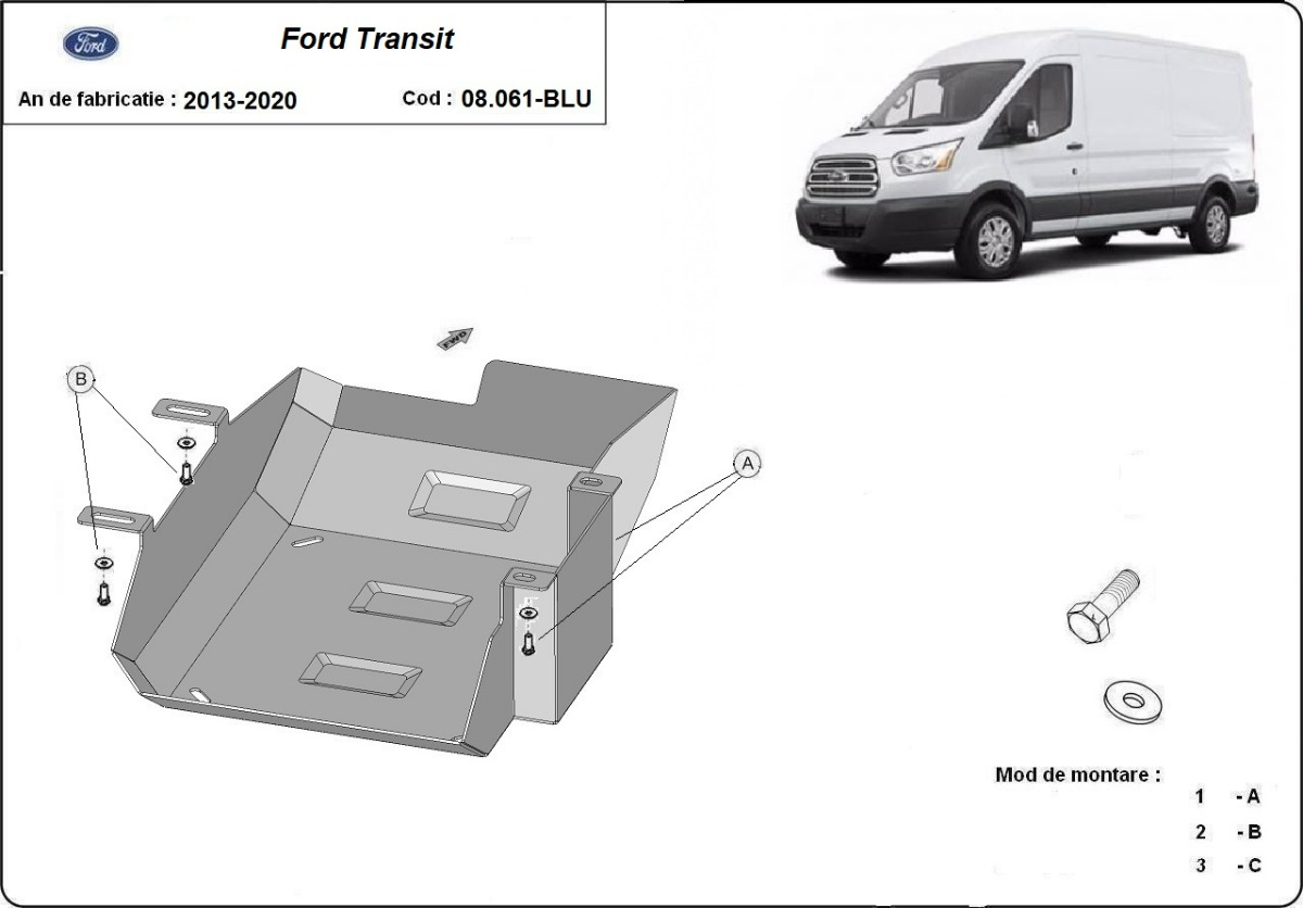 Skid plate Steel AdBlue | Ford Transit (2013-2019)