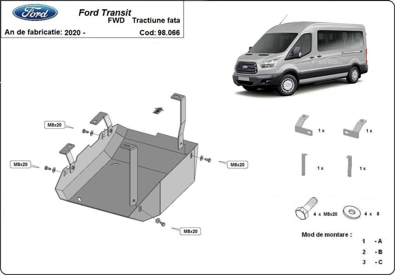 Hasplåt Stål AdBlue | Ford Transit ( 4X2, 4X4 ) (2020-2026) - 3