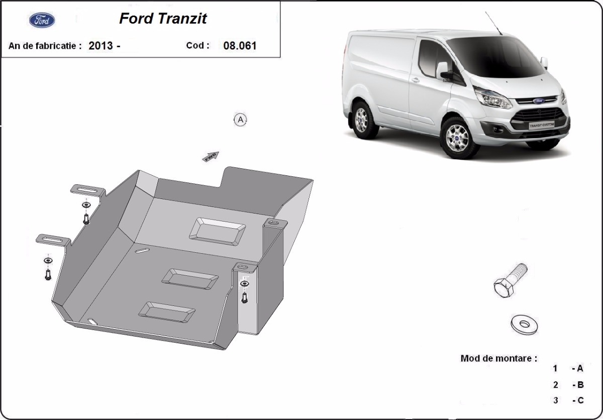 Unterfahrschutz Stahl AdBlue | Ford Transit Custom (2013-2019)