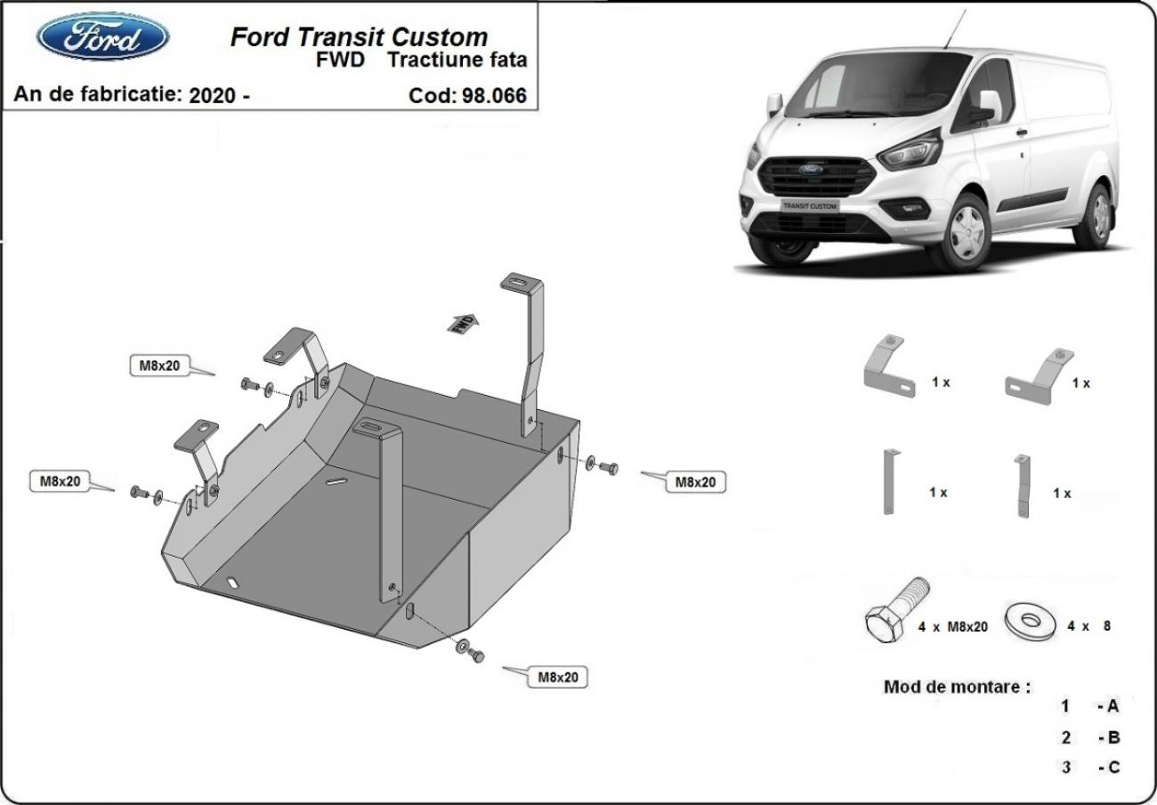 Bundplade Stål AdBlue | Ford Transit Custom (2020-2023) - 3