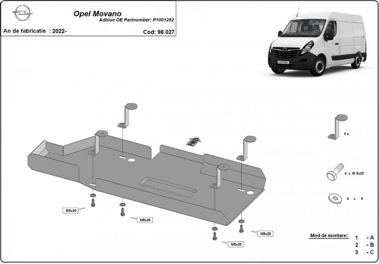 Hasplåt Stål AdBlue | Opel Movano C (2022-2026) - 3