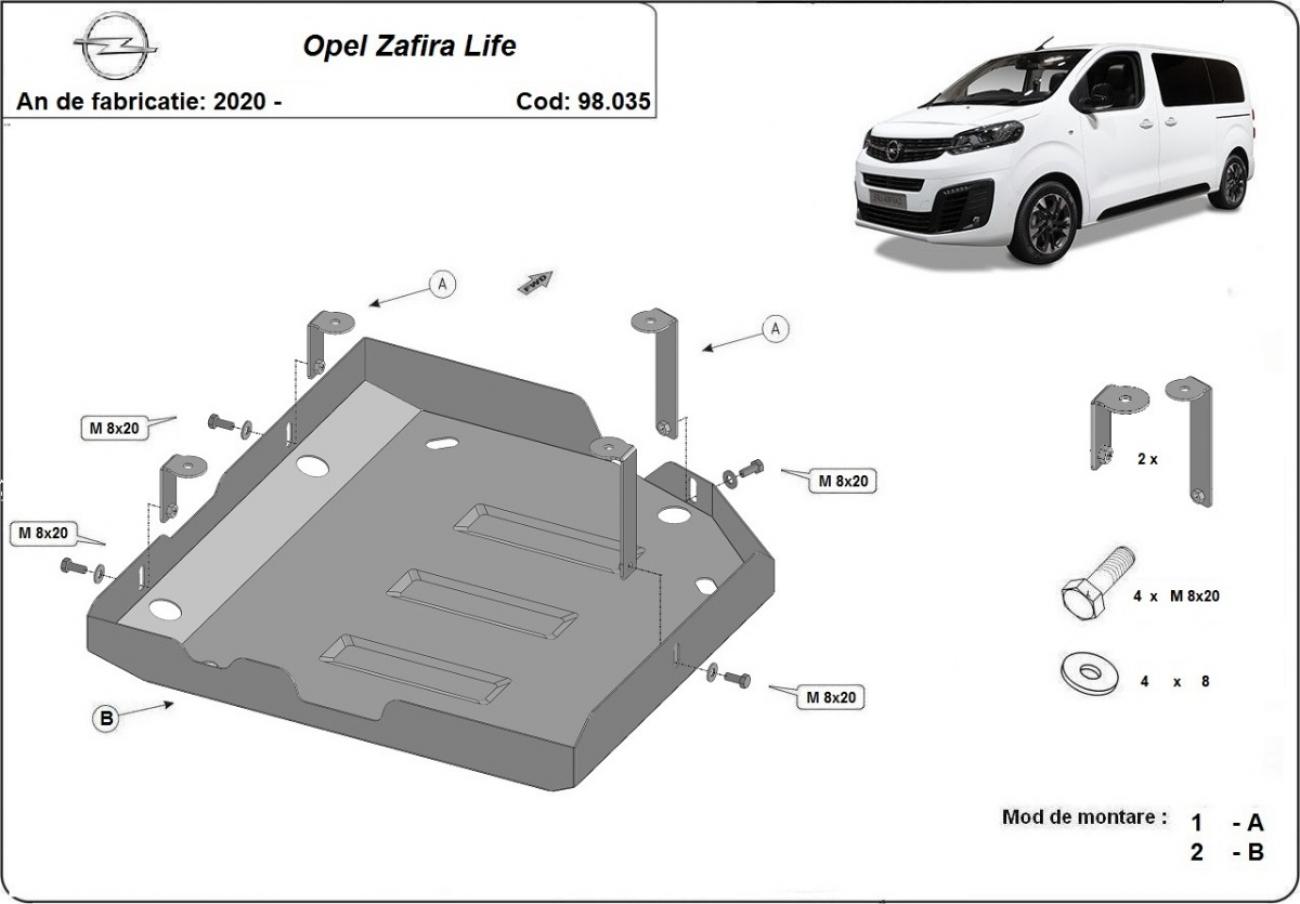 Bundplade Stål AdBlue | Opel Zafira Life (2020-2026) - 3