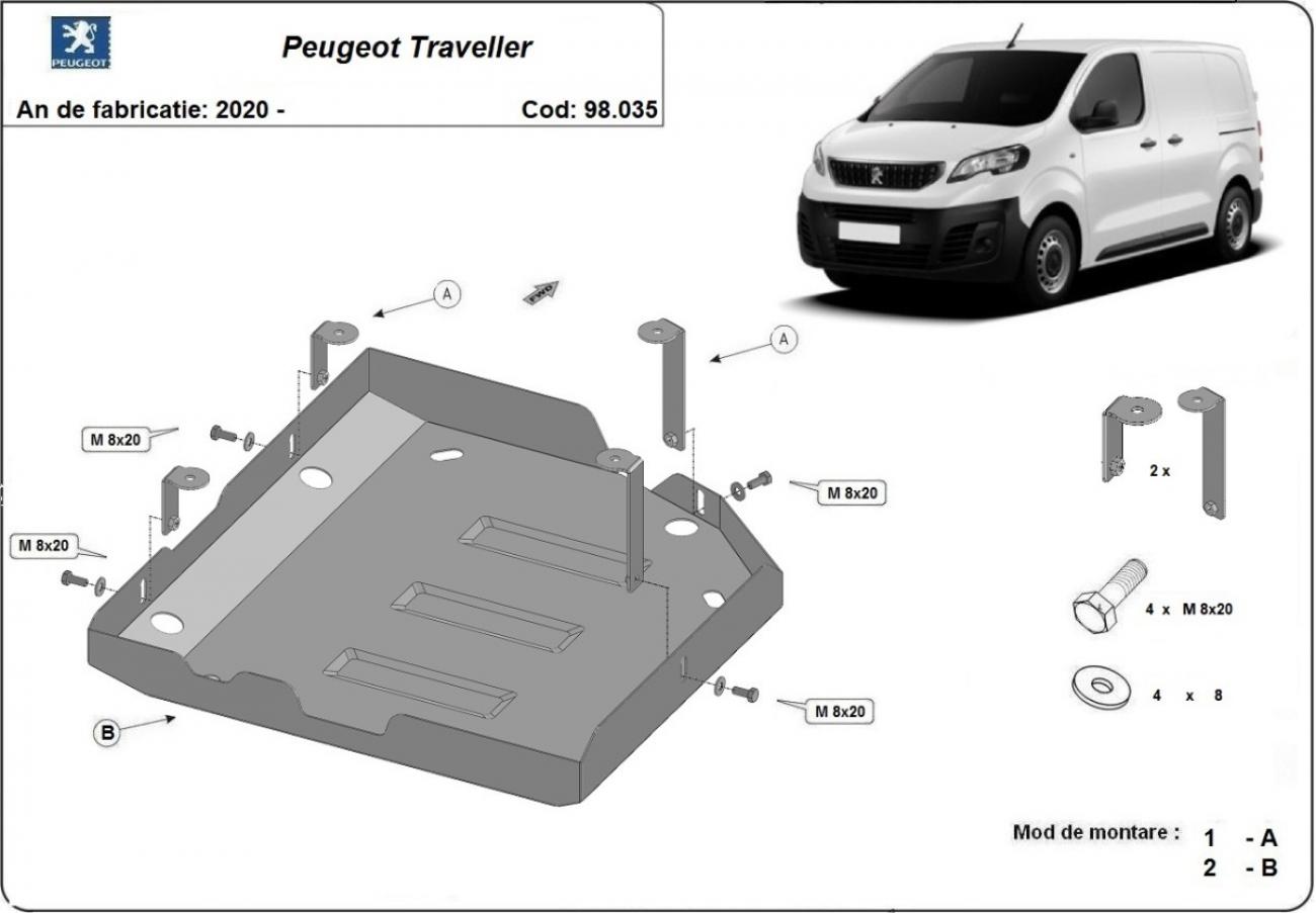 Bundplade Stål AdBlue | Peugeot Traveller (2020-2026) - 3