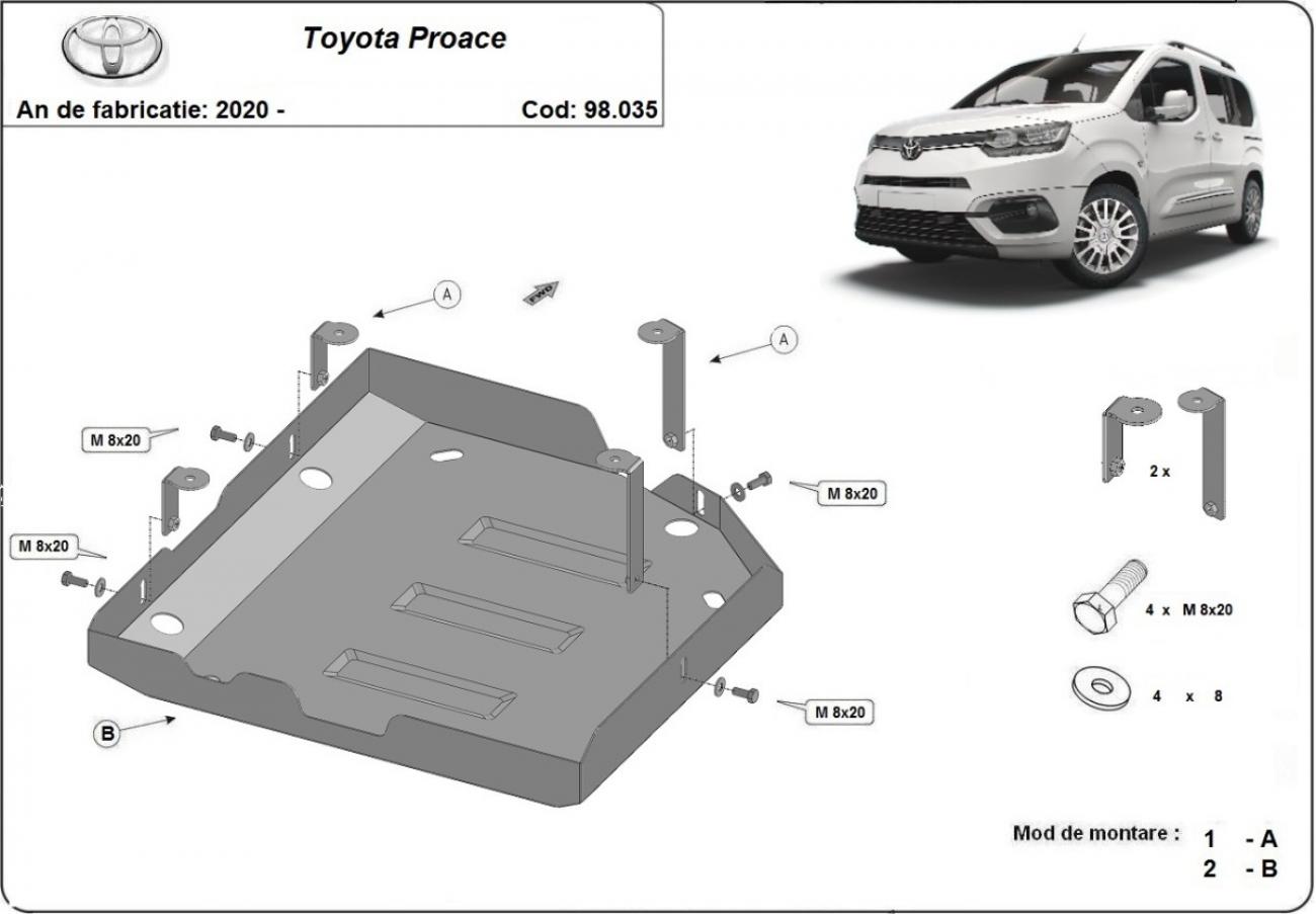 Skid plate Steel AdBlue | Toyota Proace (2020-2026) - 3