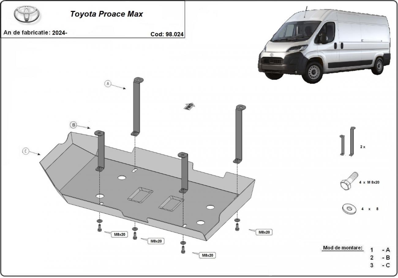 Skid plate Steel Fuel tank | Toyota Proace Max (2024-2026) - 3