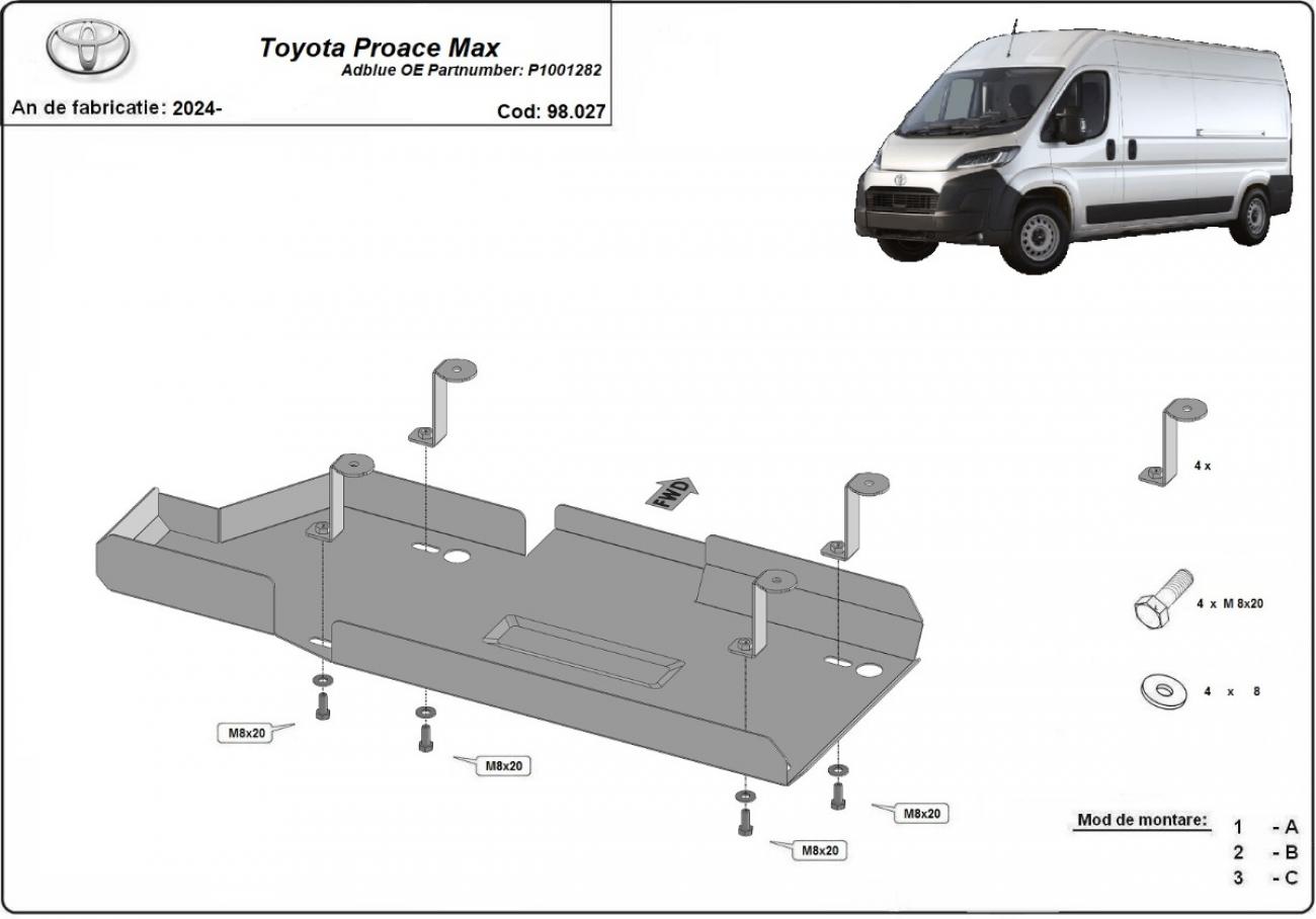 Skid plate Steel AdBlue | Toyota Proace Max - P1001282 (2024-2026) - 3