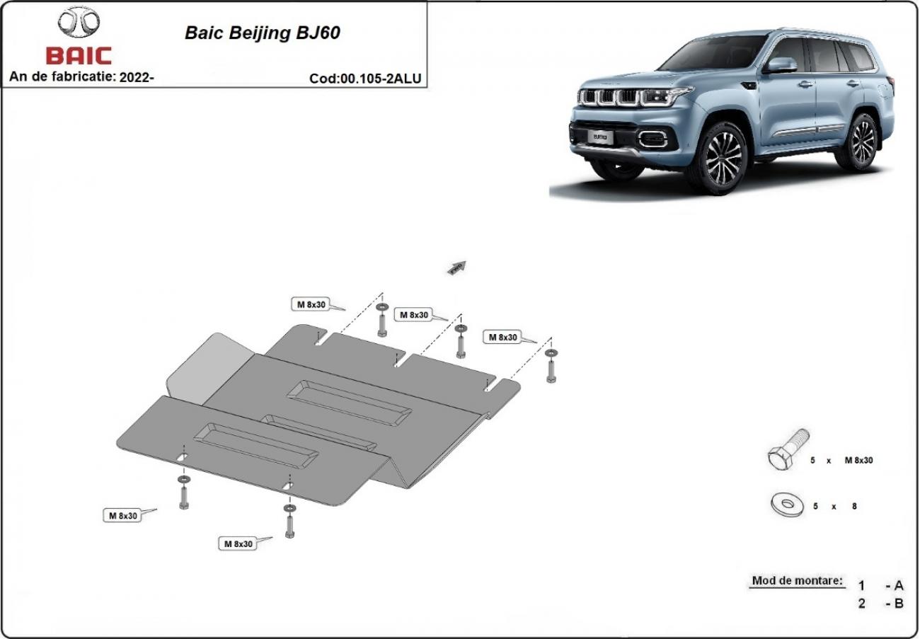 Hasplåt Aluminium Transferlåda | BAIC Beijing BJ60 (2022-2026) - 2