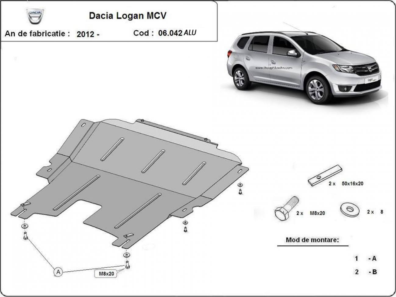 Bunnplate Aluminium Motor+ | Dacia Logan MCV (2012-2020) - 3