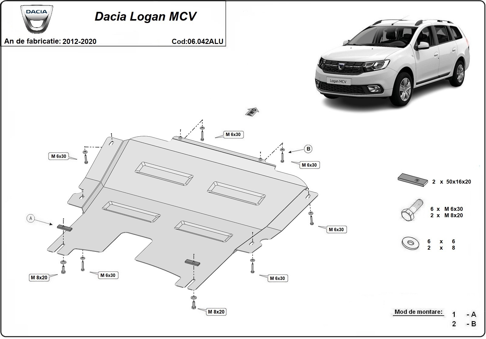 Skid plate Aluminium Engine+ | Dacia Logan MCV (2012-2020) - 3