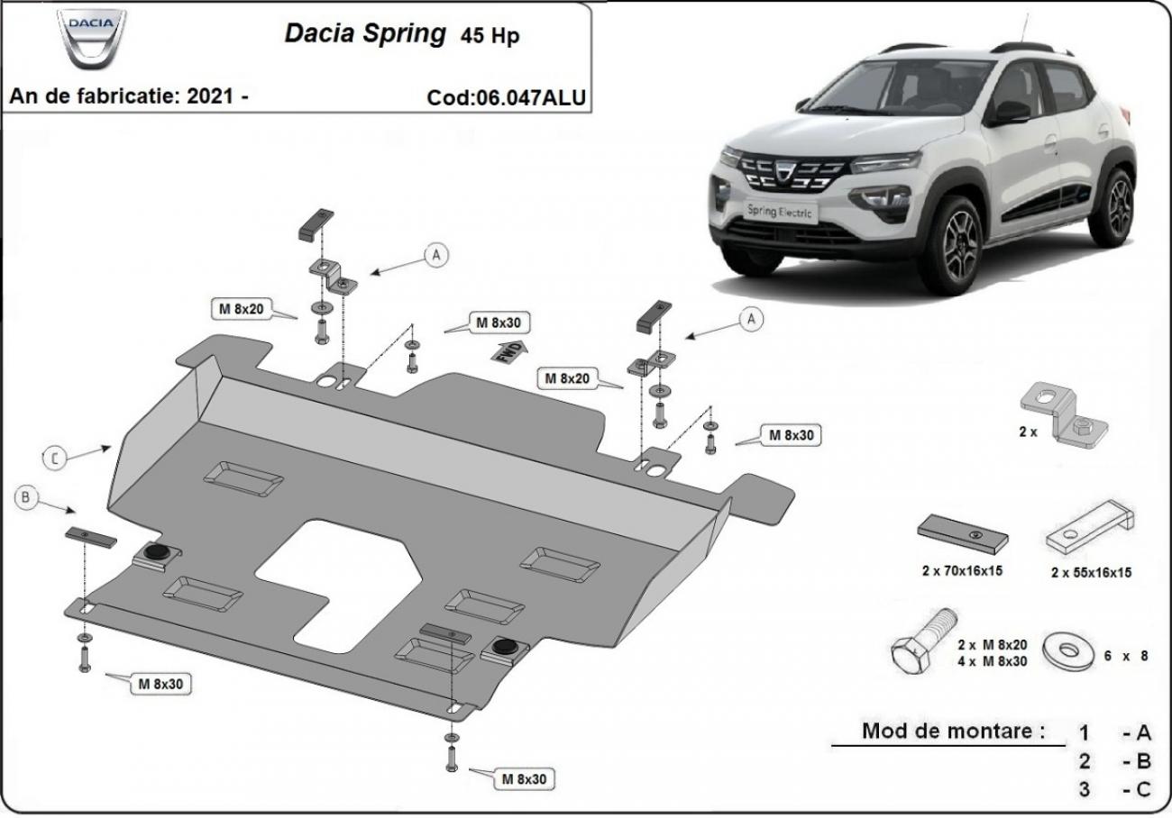Skid plate Aluminium Engine+ | Dacia Spring (2021-2026) - 3