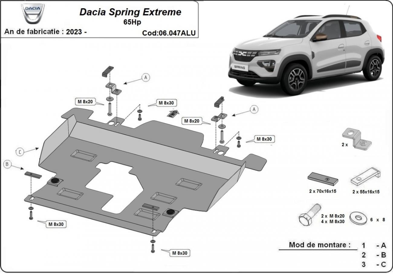 Hasplåt Aluminium Motor+ | Dacia Spring Extreme (2023-2026) - 3