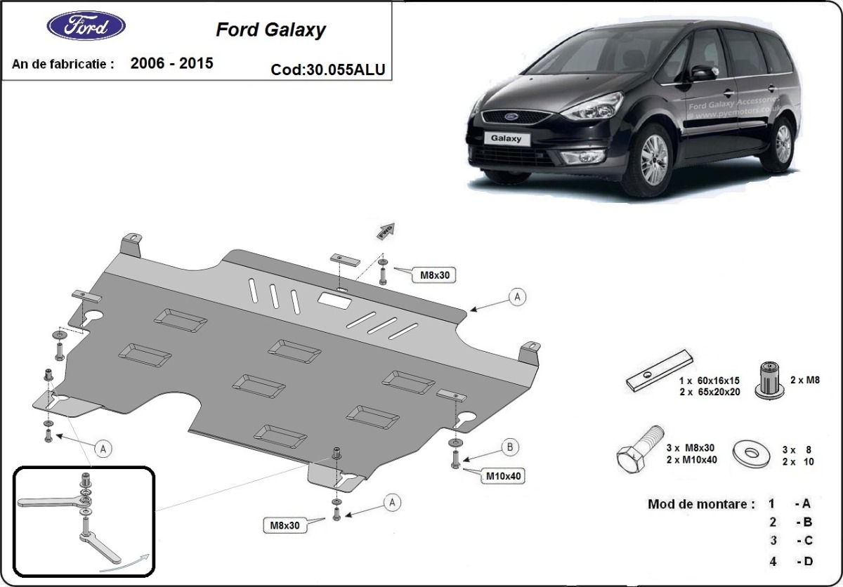 Aluminium-Unterfahrschutz Motor+ | Ford Galaxy 2 (2006-2015) - 3