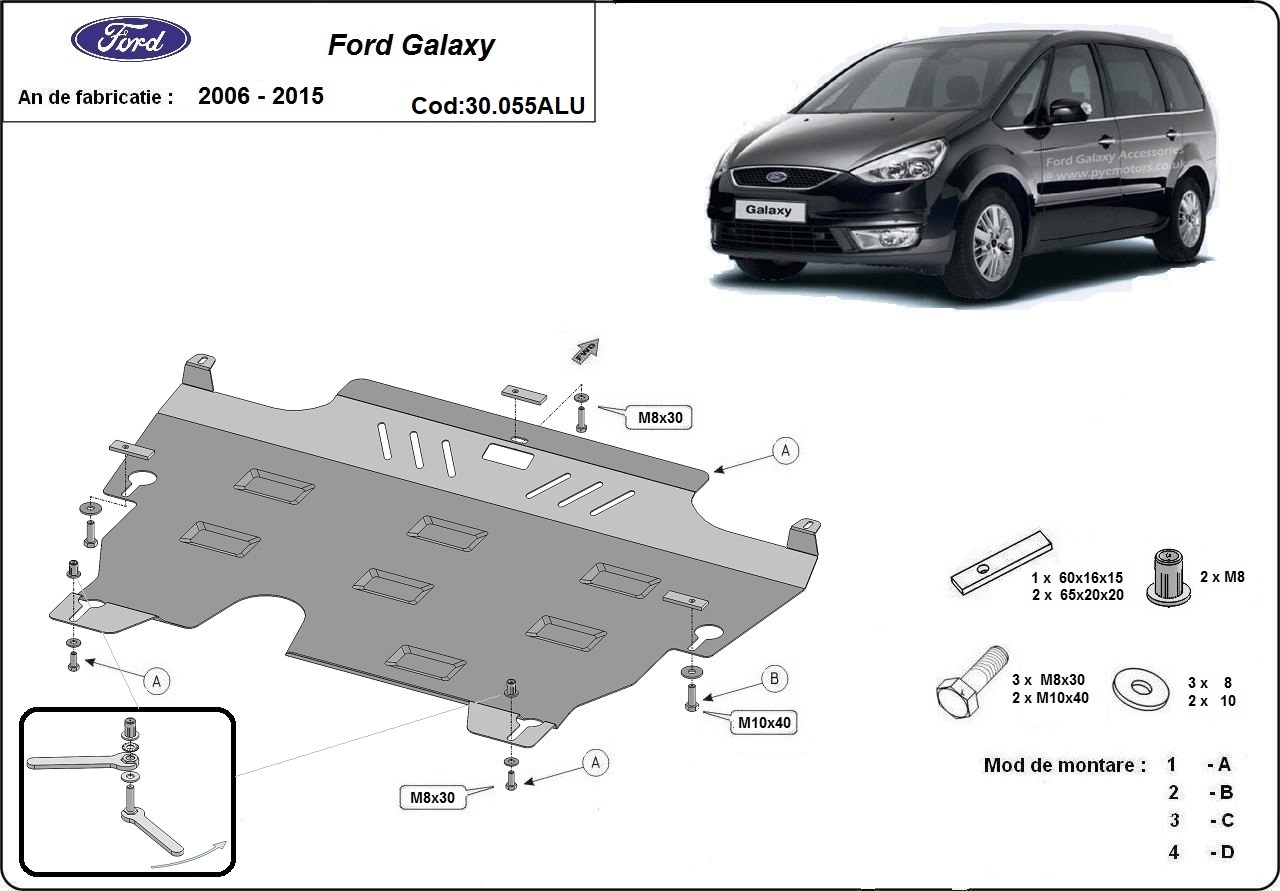 Bundplade Aluminium Motor+ | Ford Galaxy 2 (2006-2015) - 3