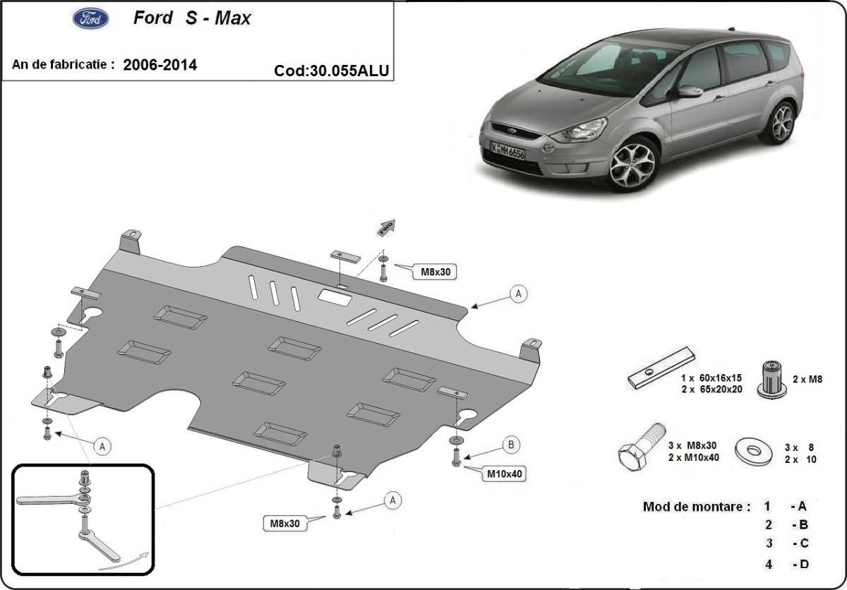 Skid plate Aluminium Engine+ | Ford S-Max (2006-2014) - 3