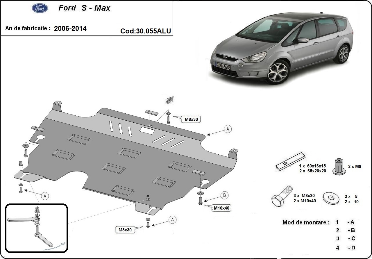 Skid plate Aluminium Engine+ | Ford S-Max (2006-2014) - 3