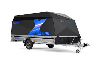 Brenderup Snöskotersläp X-line Svart Shadow Drift Inline 450L 1000 kg