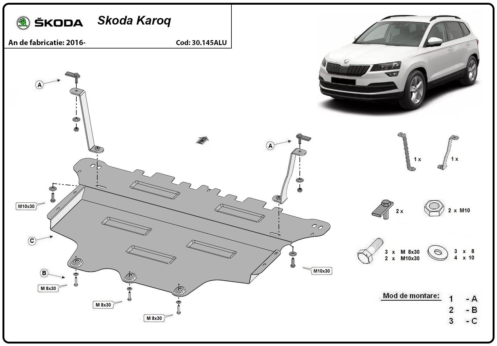 Aluminium-Unterfahrschutz Motor+ | Skoda Karoq (2016-2026) - 3