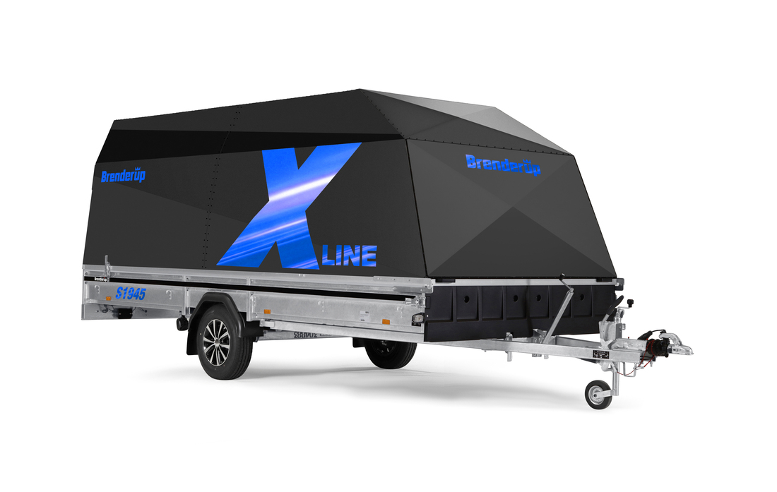 Brenderup Snöskotersläp X-line Svart Shadow Drift Inline 450L 1240 kg