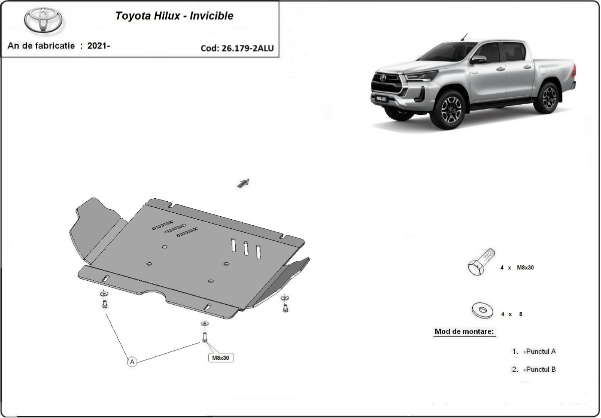 Aluminium-Unterfahrschutz Motor | Toyota Hilux Invincible (2021-2026)