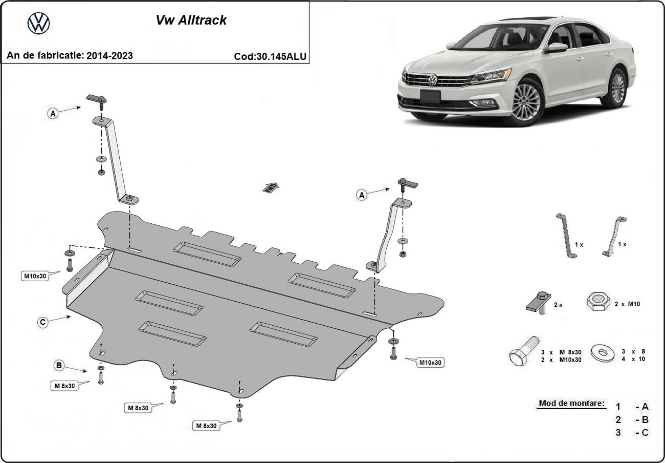 Skid plate Aluminium Engine+ | VW Passat Alltrack (2014-2023) - 3