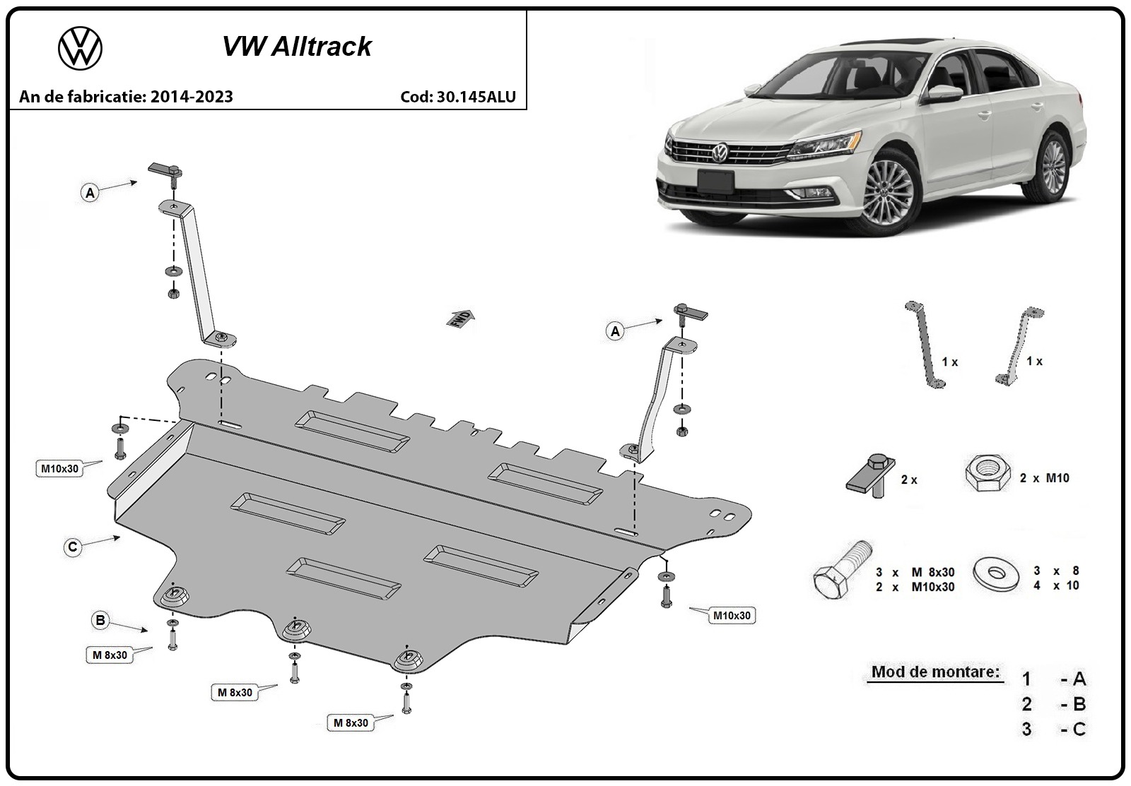 Aluminium-Unterfahrschutz Motor+ | VW Passat Alltrack (2014-2023) - 3